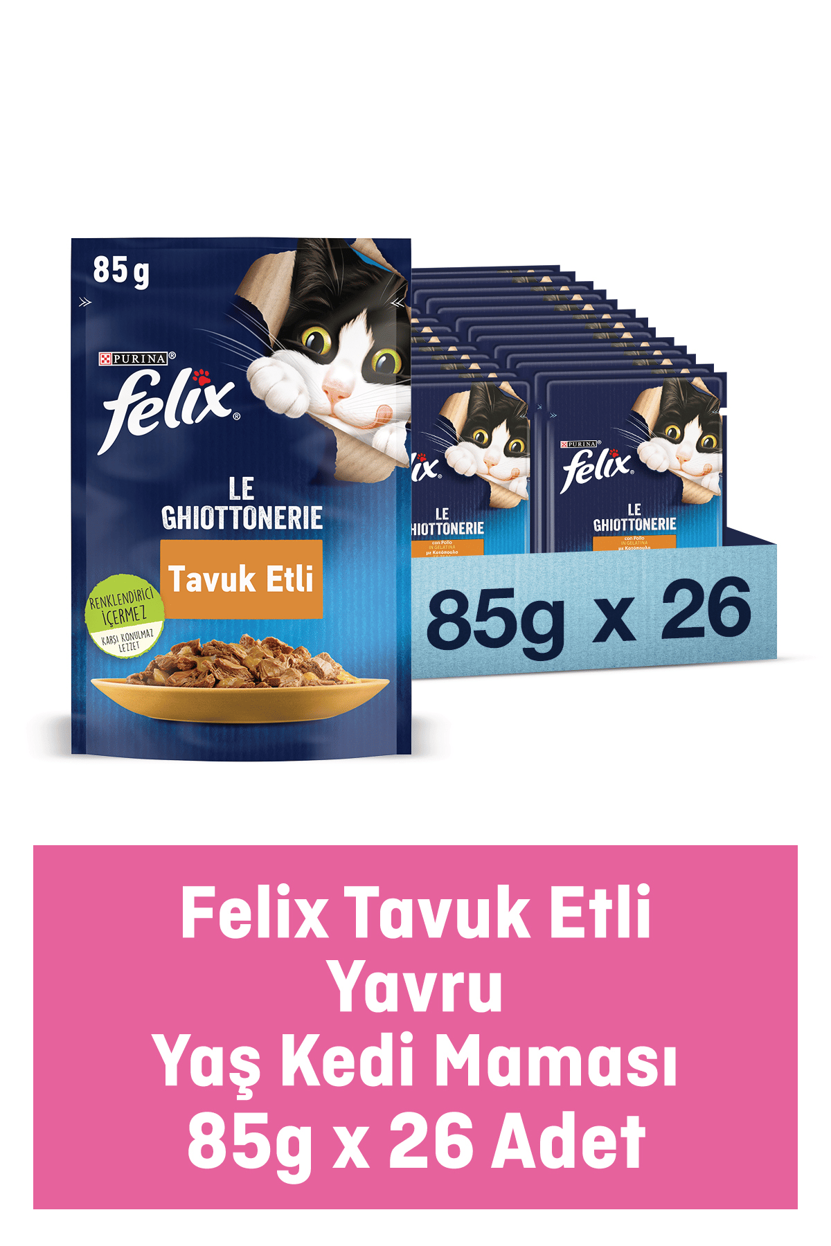 FELIX Junior Tavuklu Yavru Kedi Pouch 26X85 gr