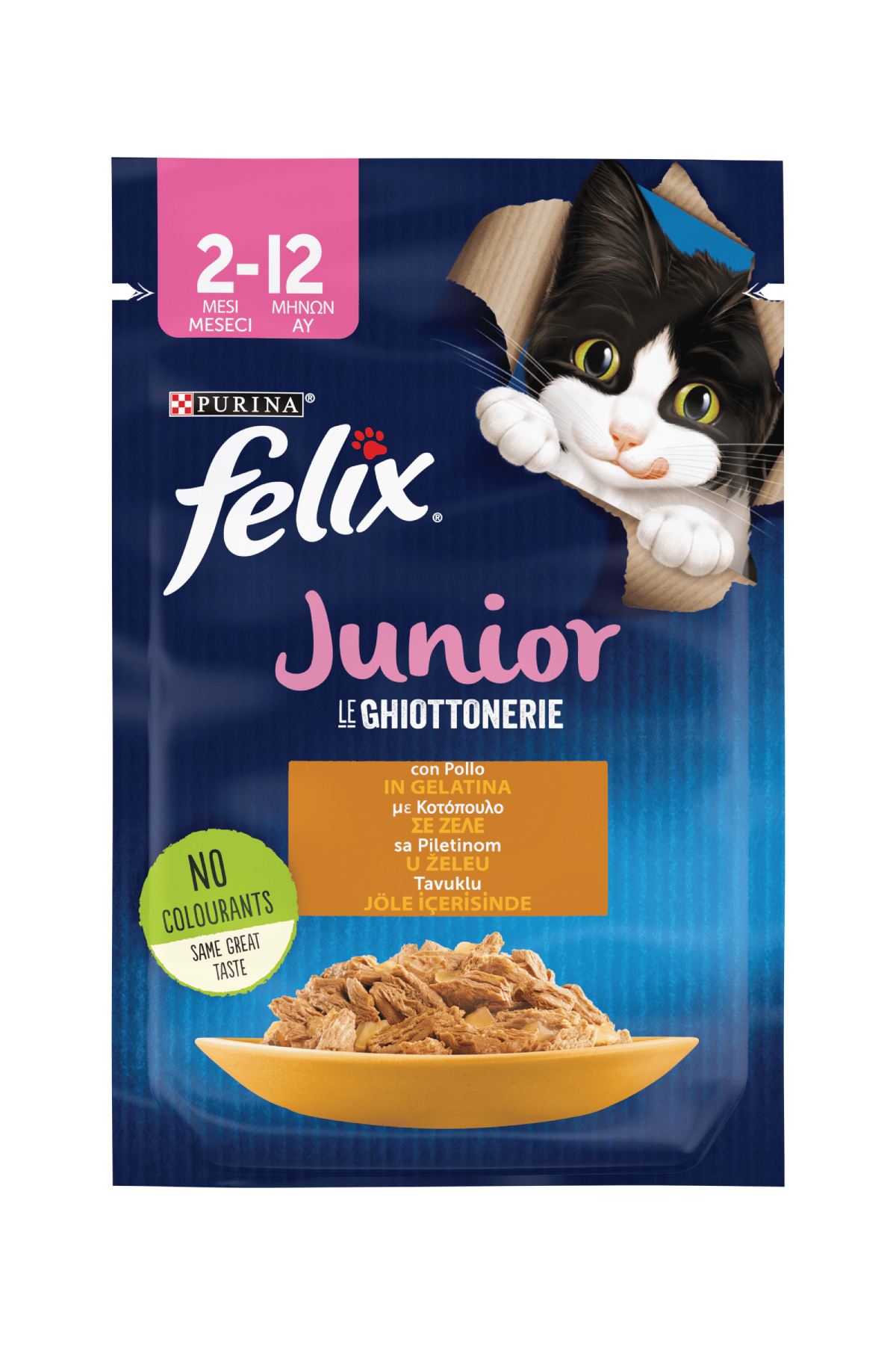 FELIX Karışık Yavru Kedi Yaş Maması 12 x 85 gr (6 Adet Tavuklu ve 6 Adet Sığır Etli)