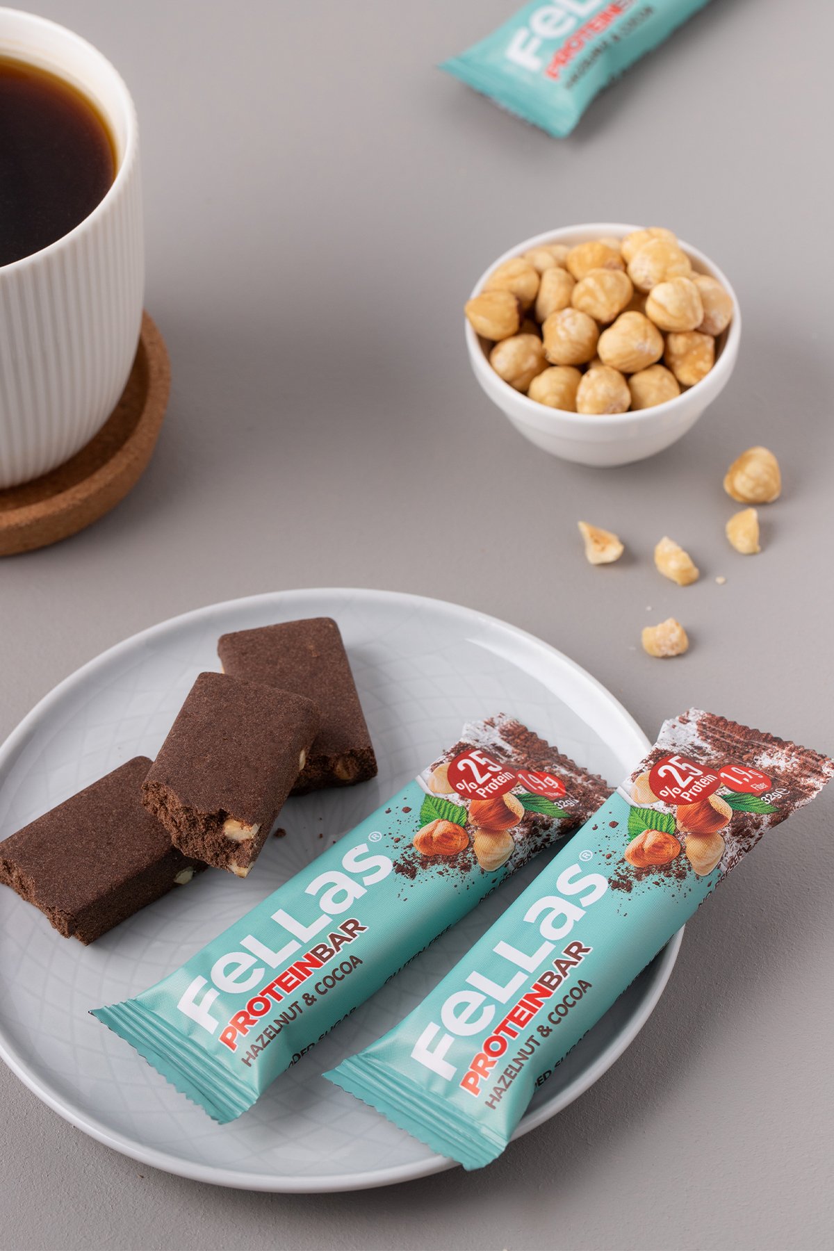 Fellas Protein Bar - Fındıklı ve Kakaolu 32 gr x 12 Adet