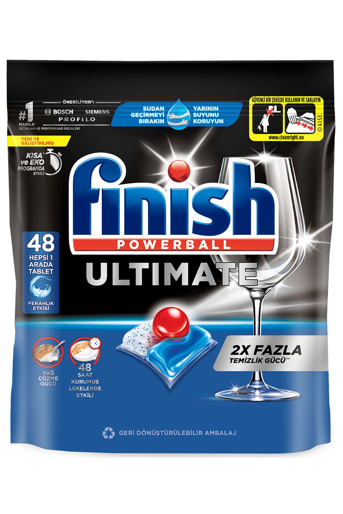 Finish Ultimate Hepsi Bir Arada Bulaşık Makinesi Deterjanı  Kapsül Tablet  48 Adet