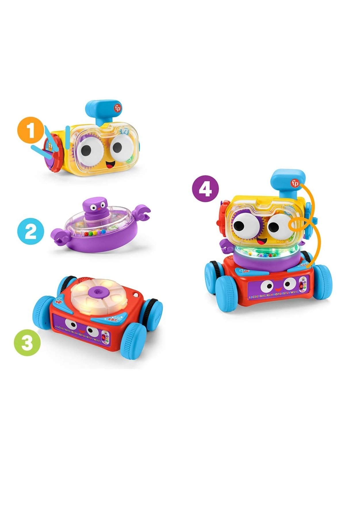 Fisher Price Art002 C01 Hck43 ® 4Ü1Arada Eğlenceli Robot, Türkçe-Ingilizce, +6 Ay Bernami Yeni