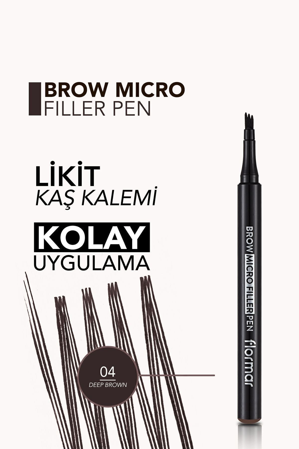 Flormar Kaş Doldurma Kalemi (koyu Kahve) - Brow Micro Filler Pen - 004 Deep Brown - 8682536038546