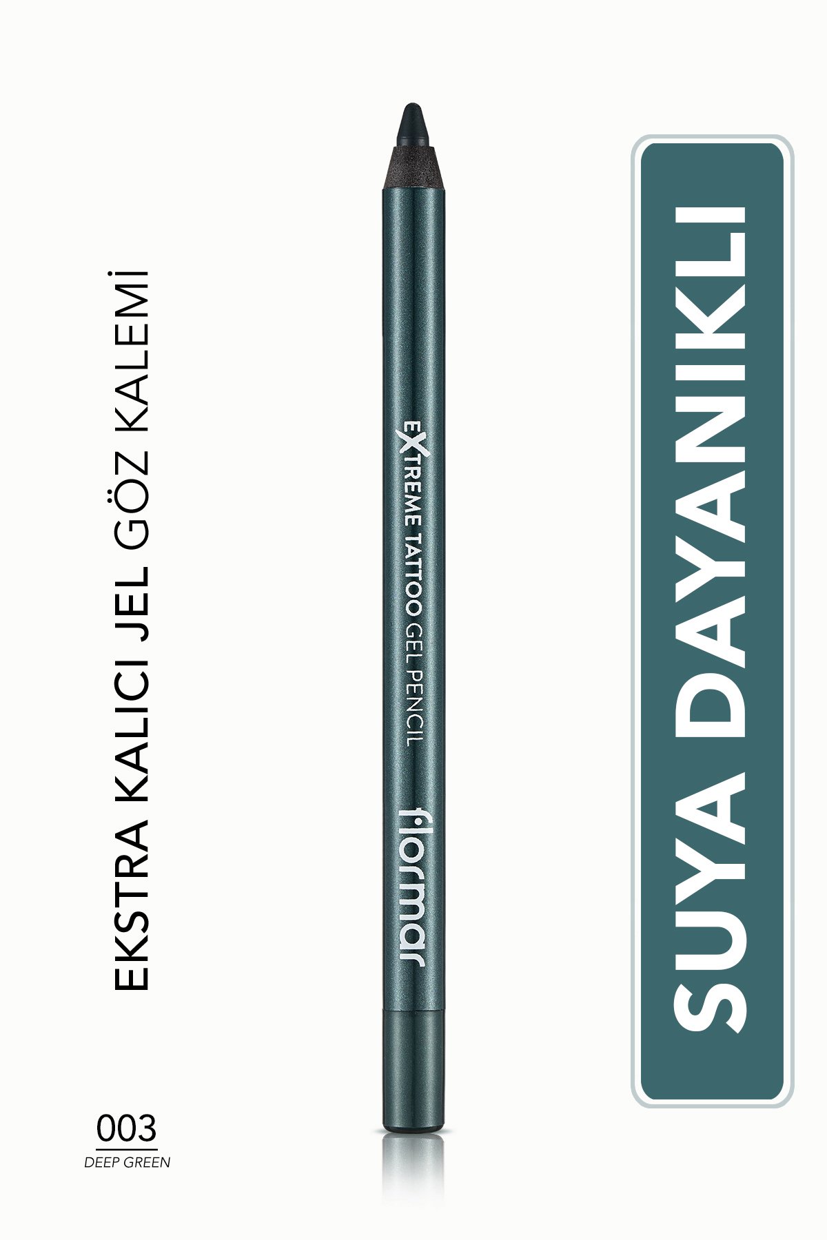 Flormar Mat Kalıcı Göz Kalemi (YEŞİL) - Extreme Tattoo Gel Pencil - 003 Deep Green - 8682536028851