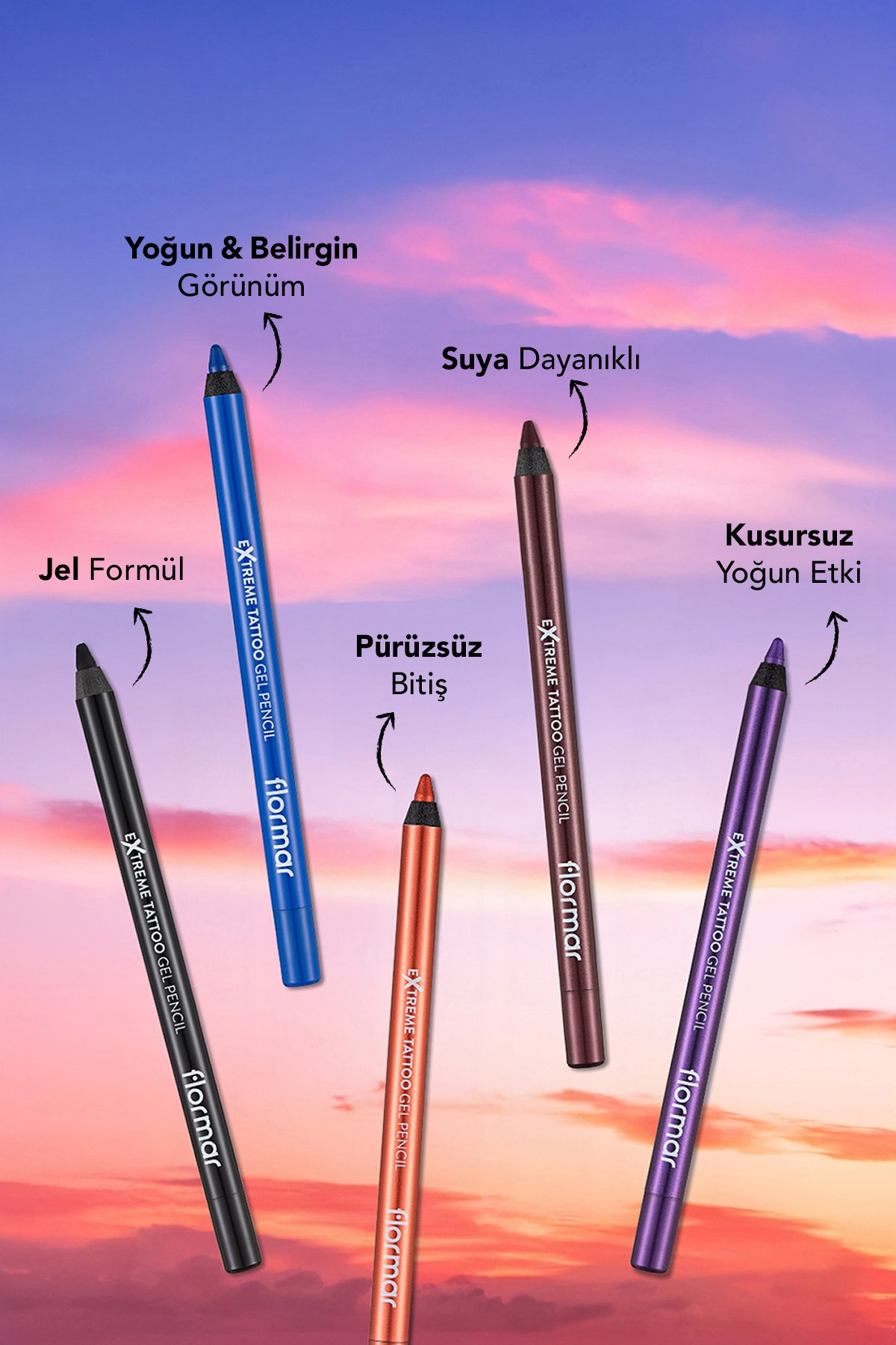 Flormar Suya Dayanıklı Jel Göz Kalemi (SİYAH)-extreme Tattoo Gel Pencil-006 Onyx-8682536028882