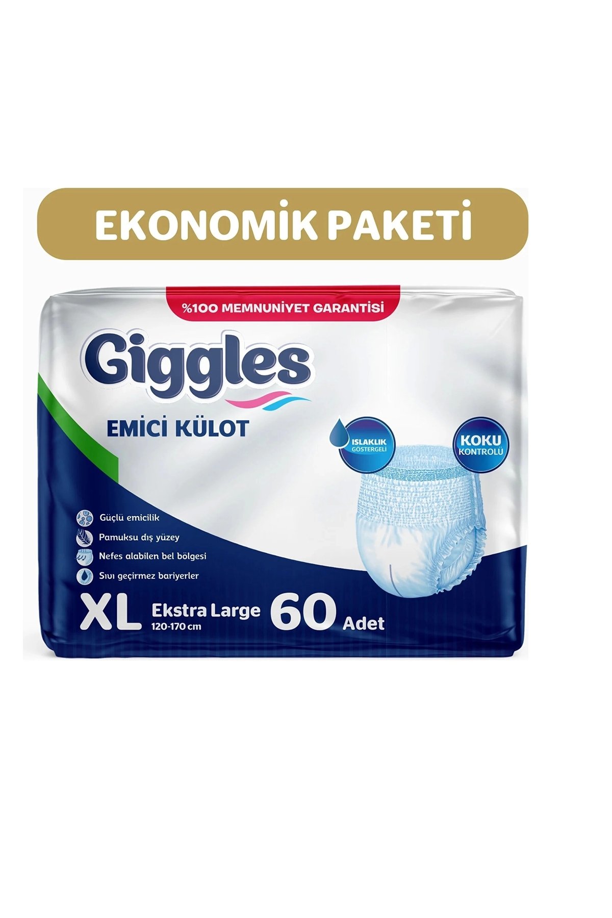 Giggles Külotlu Yetişkin Hasta Bezi Orta Boy XL beden 30'lu x2 Adet