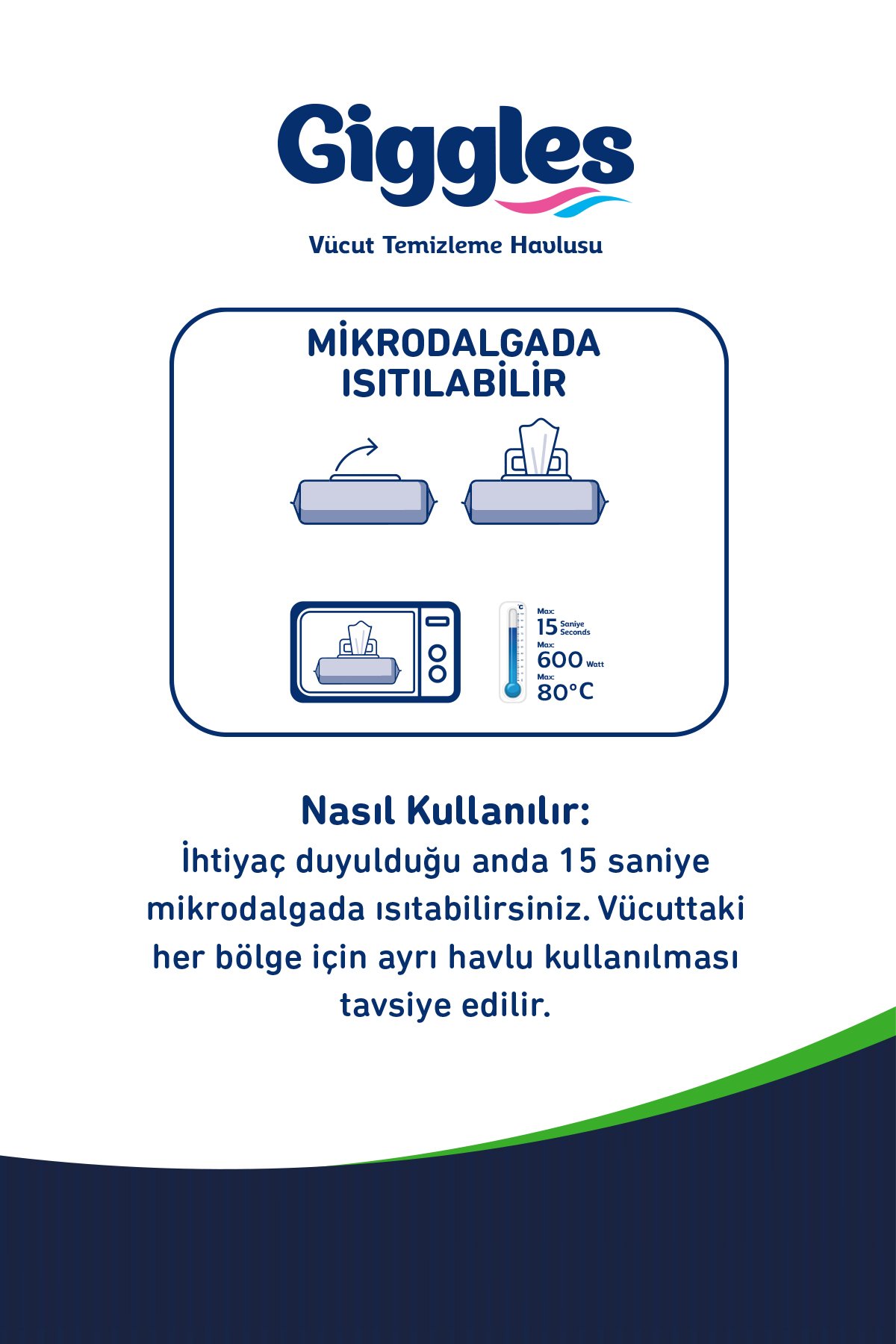 Giggles Vücut Temizleme Havlusu 50'li 6 Paket 300 Havlu