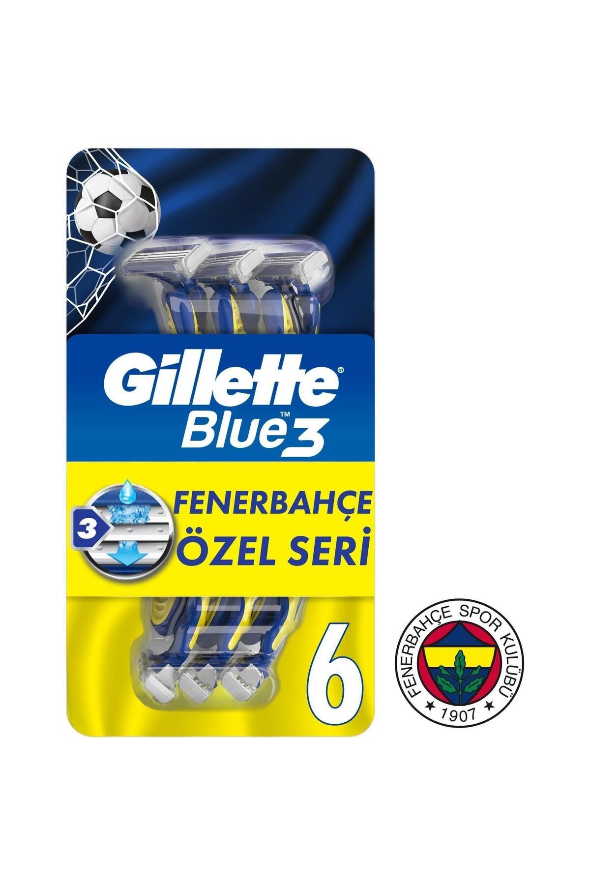 Gillette Blue 3 Fenerbahçe Taraftar Tıraş Bıçağı 6'lı