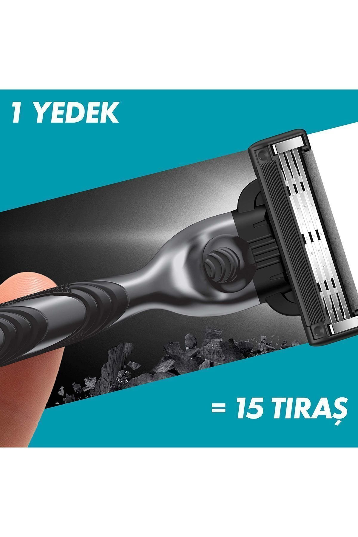 Gillette Mach3 Charcoal Avantajlı Yedek Tıraş Bıçağı 8'li