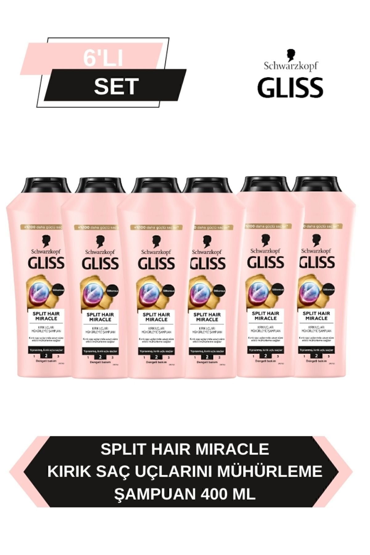 Gliss Split Hair Miracle Şampuan 400 Ml x6 Adet