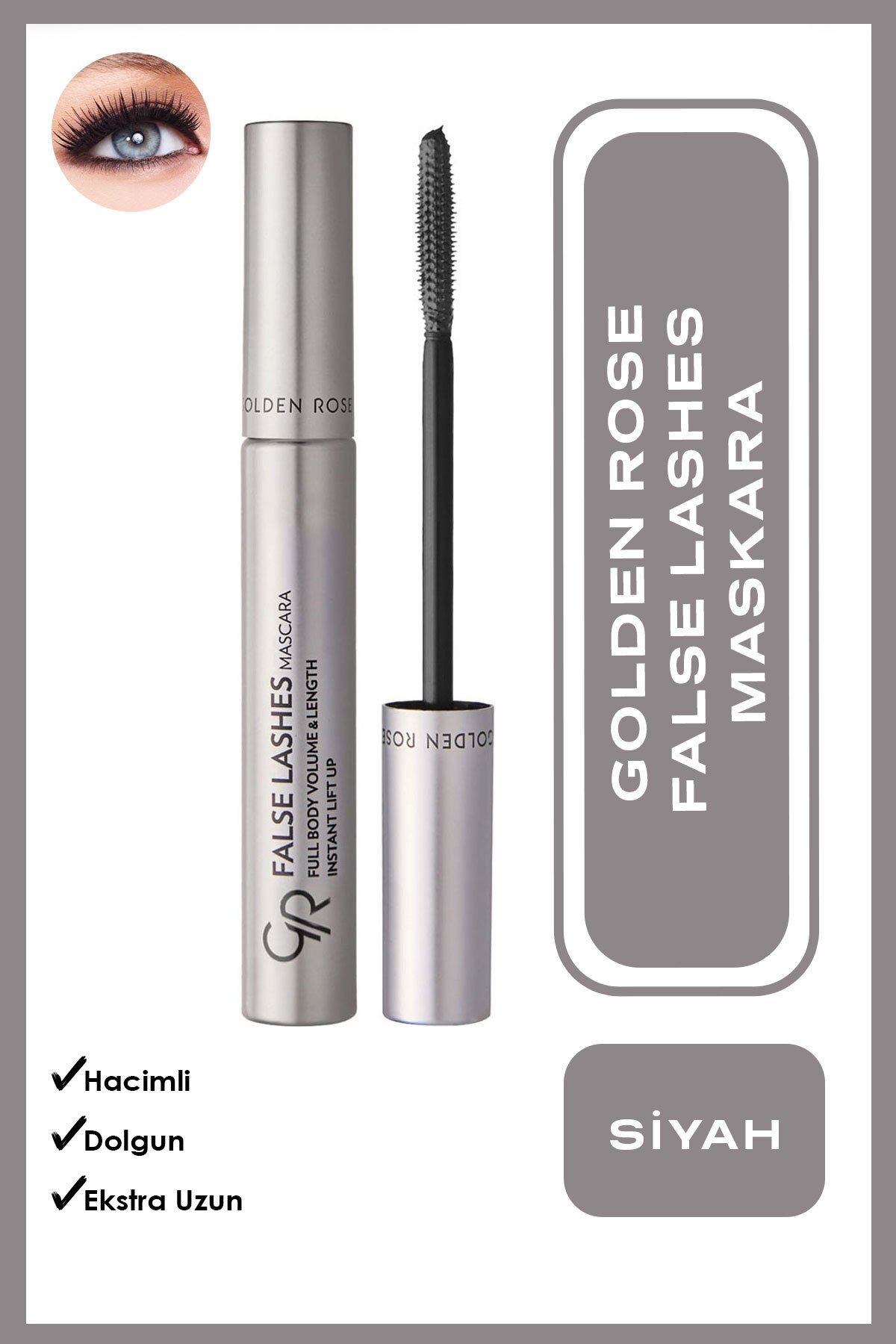 Golden Rose False Lashes Mascara - Black - Hacim Veren Maskara - 8691190122416