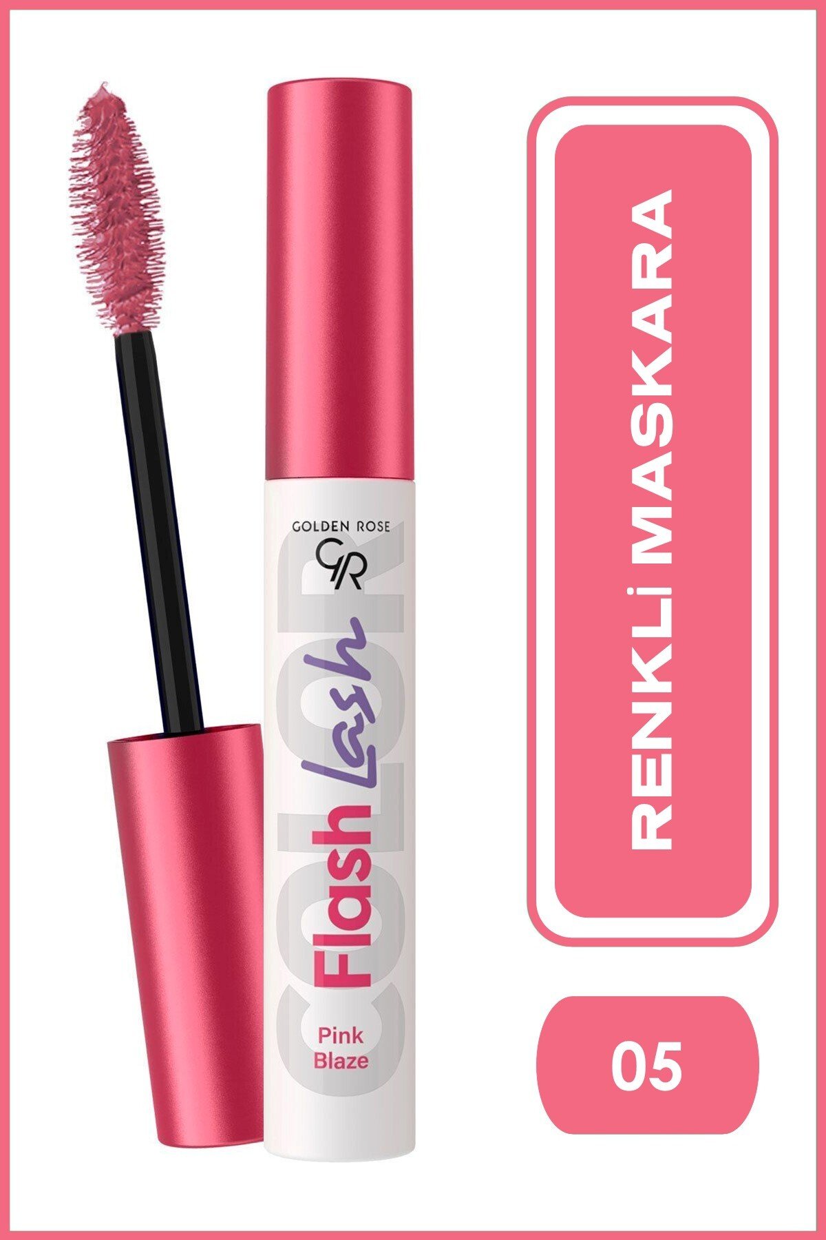 Golden Rose Flash Lash Colored Mascara No:05 Pink Blaze - Renkli Maskara- 8691190515768