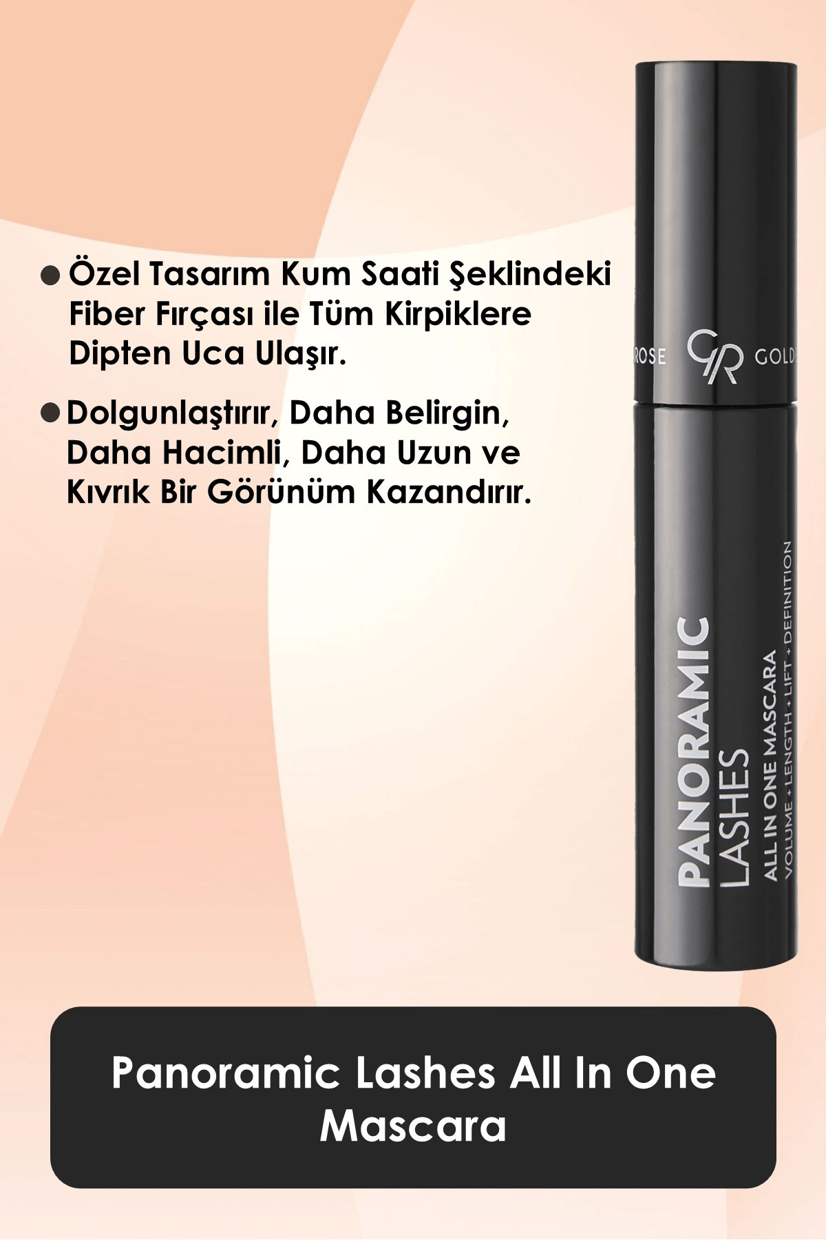 Golden Rose Panoramic Lashes All In One Mascara - Black - Uzunluk Veren Maskara - 8691190965402