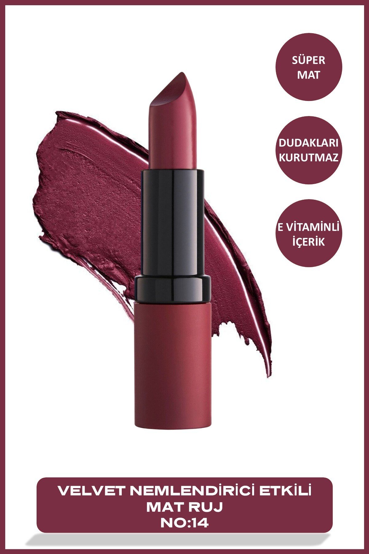 Golden Rose Velvet Matte Lipstick - Mat Ruj - Pink Flambe No:14 8691190466145