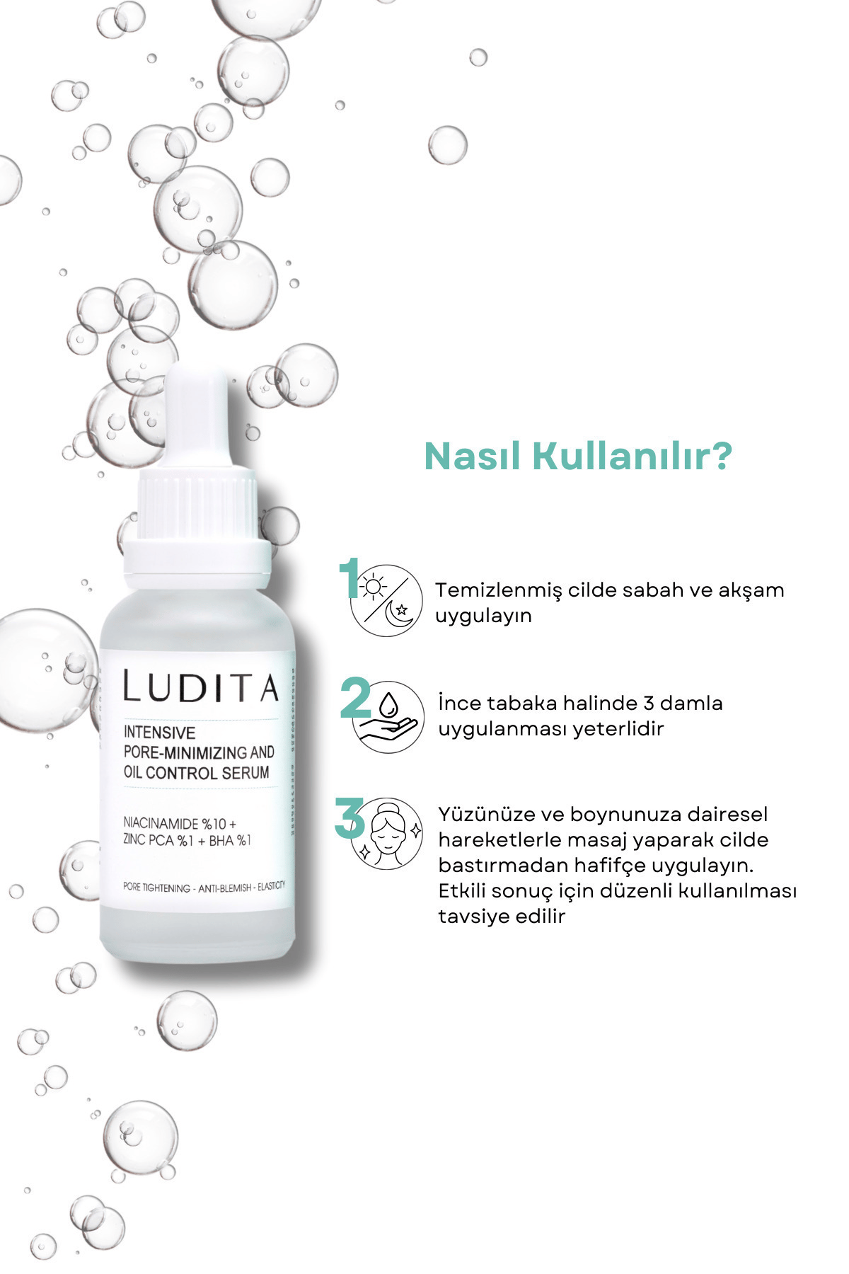 Gözenek Siyah Nokta Ve Sivilce Oluşumunu Gidermeye Yardımcı Bakım Serumu Niacinamide 10%+zınc Pca1%