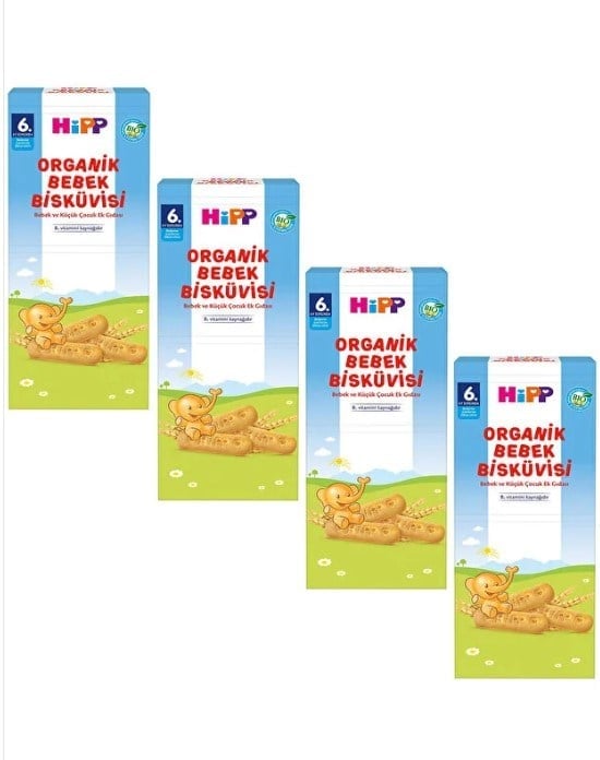 Hipp Organik Bebek Bisküvisi 180 gr x4 Adet