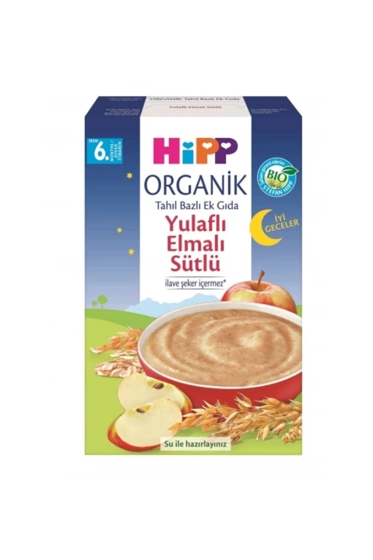 HiPP Organik İyi Geceler  Yulaflı Elmalı Sütlü Tahıl Bazlı Ek Gıda 250ML