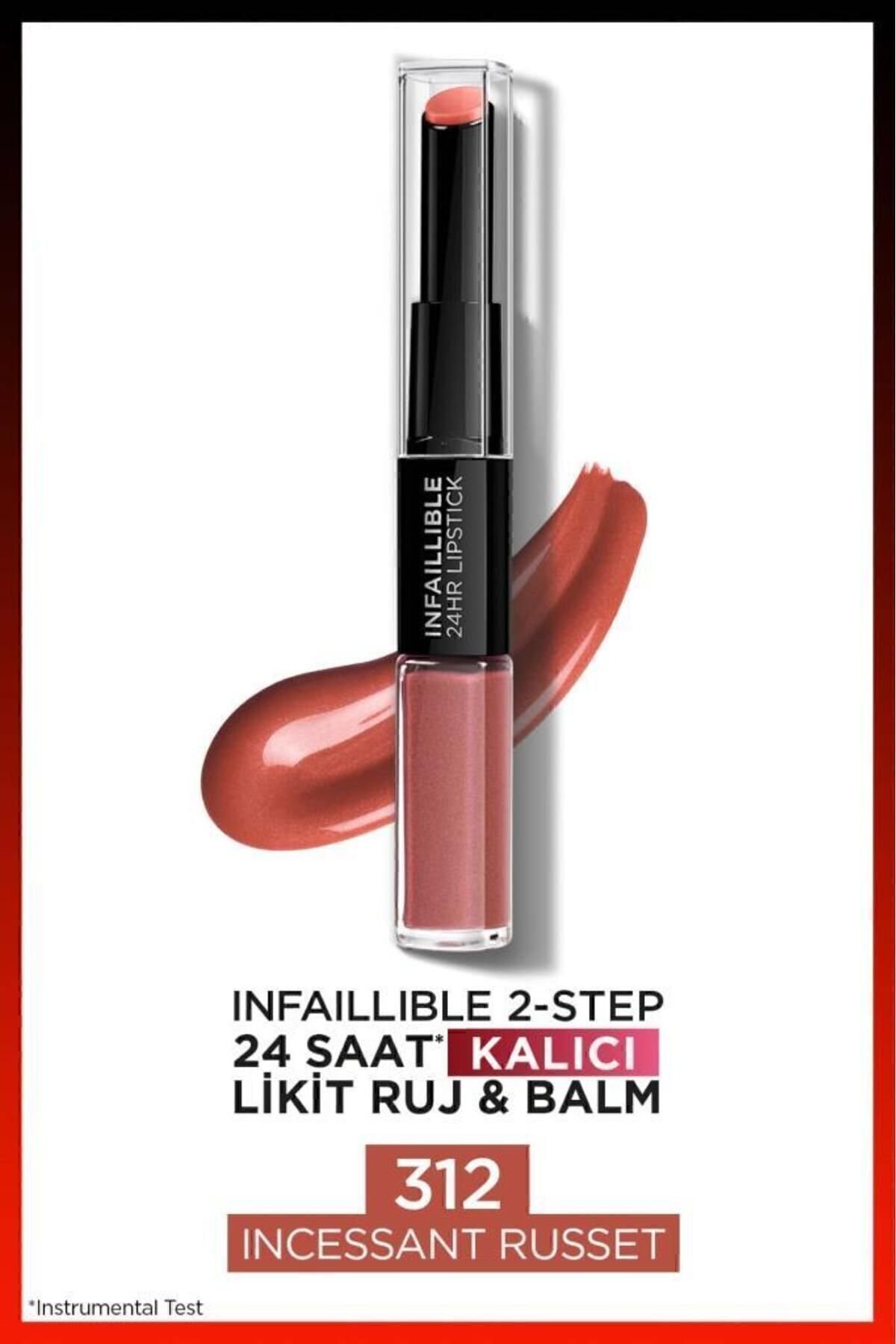 Infaillible 2-step 24 Saat Kalıcı Likit Ruj & Balm - 312 Incessant Russet