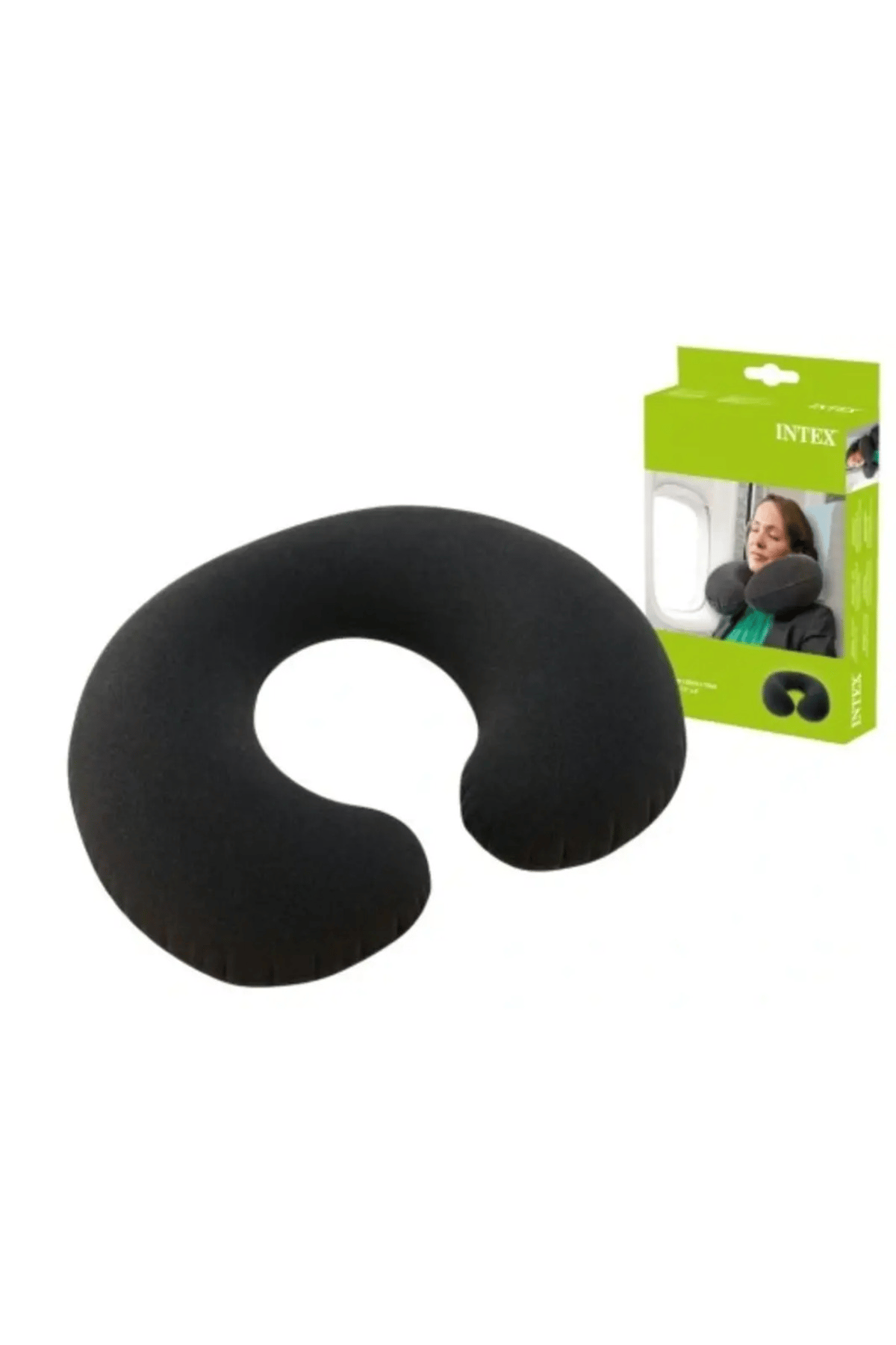 Intex Yetişkin Siyah Şişme Seyahat Yastığı 36x30x10cm 