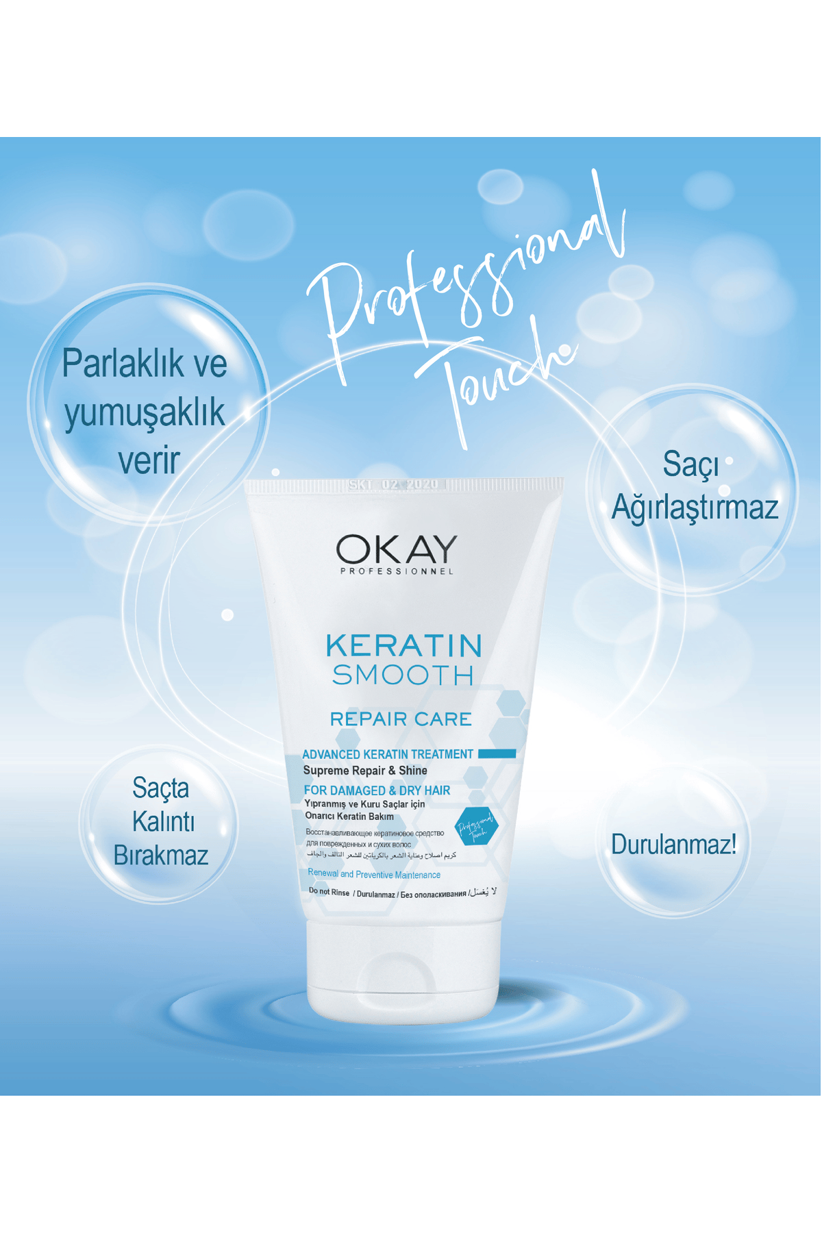 KERATIN SMOOTH 2'Lİ BAKIM SETİ Onarıcı Maske 500ml + Bakım Kremi 100ml