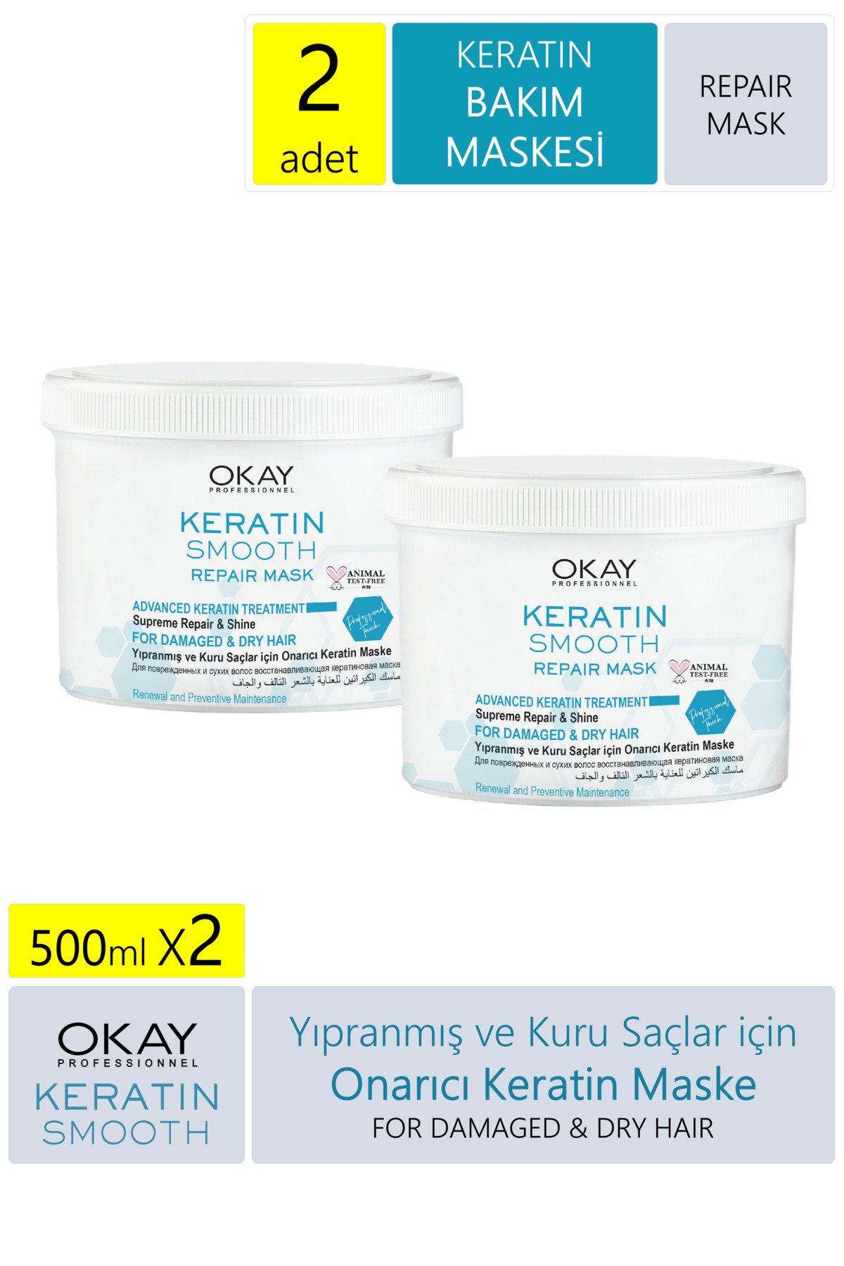 Keratin Smooth 2'li Maske 500 Ml