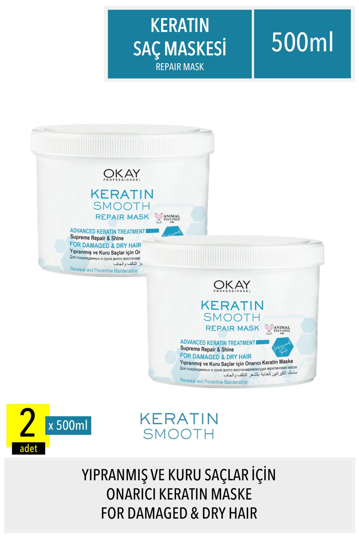 Keratin Smooth 2'li Maske 500 Ml