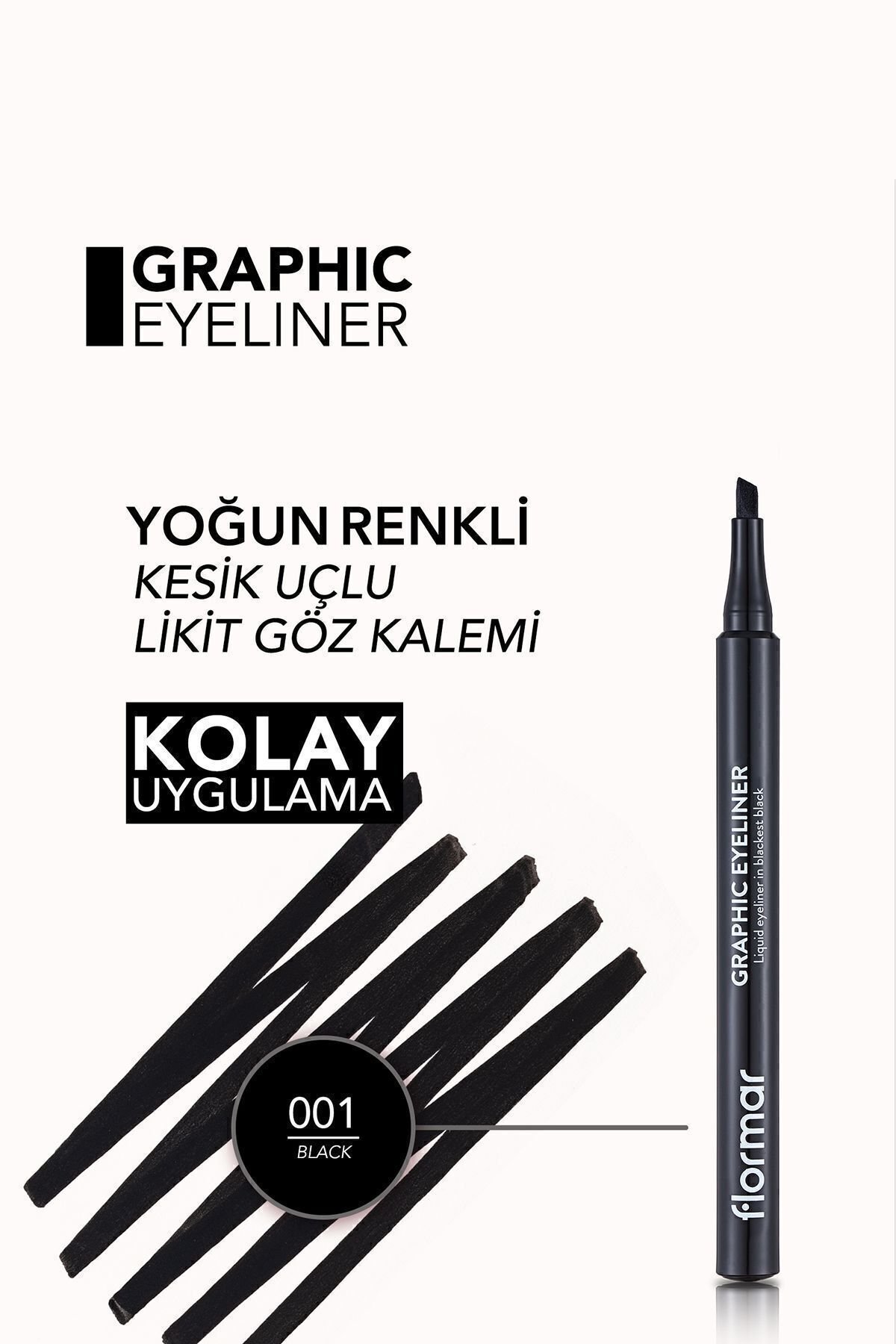 Kesik Uçlu Grafik Göz Kalemi (siyah) - Graphic Eyeliner - 001 Black - 8690604478507