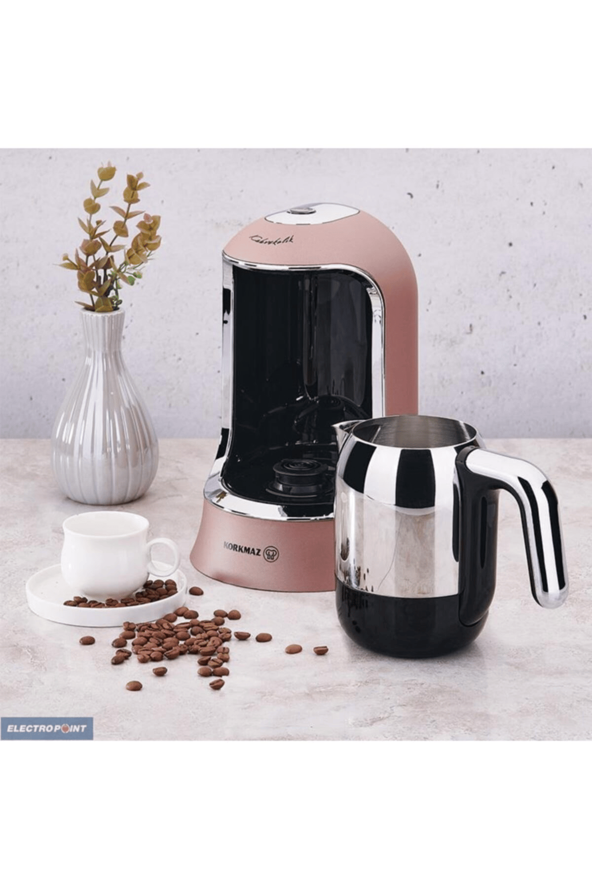 KORKMAZ Kahvekolik Rosegold Krom Otomatik Kahve Makinesi A860-06