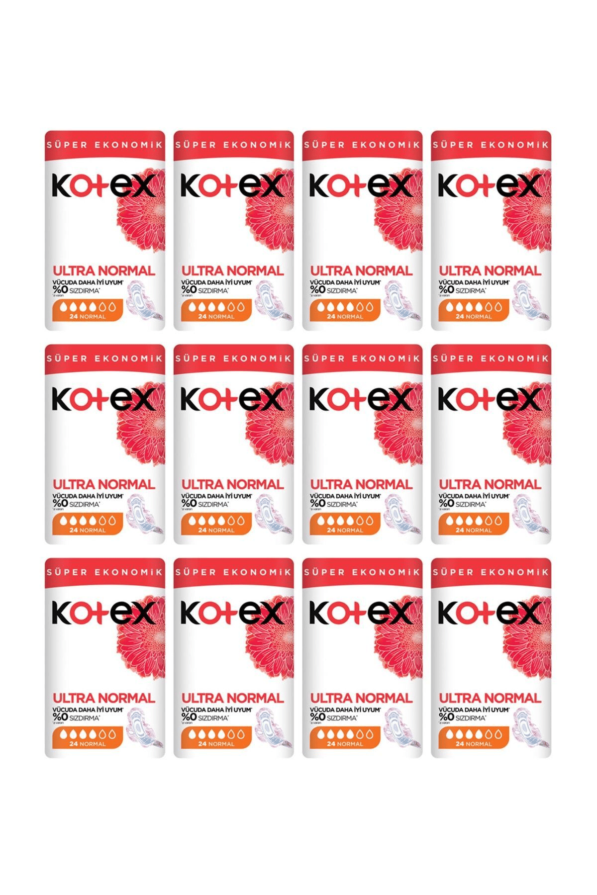 Kotex Hijyenik Ped Ultra Normal Ekonomik Paket 24'lü x12 Adet
