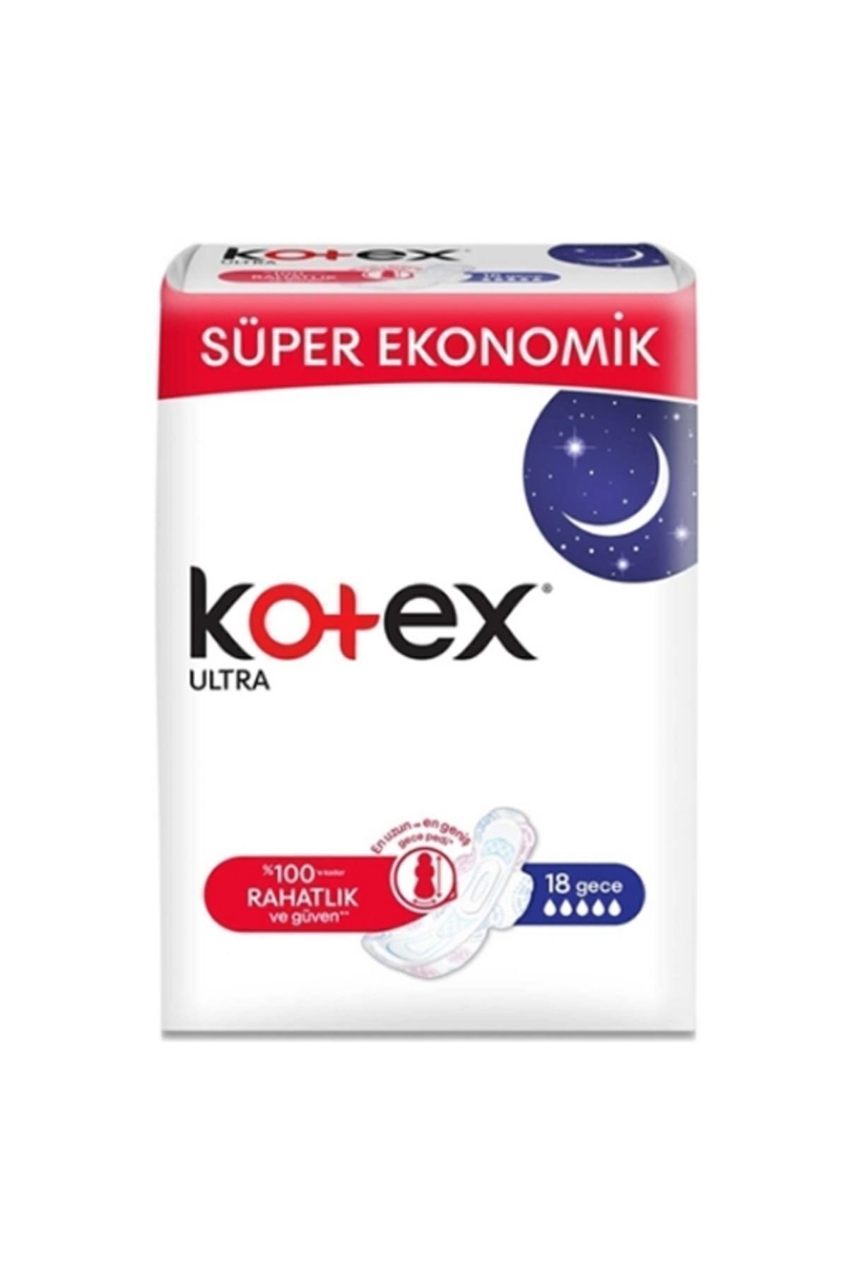 Kotex Ultra Gece Hijyenik Kadın Pedi 6'lı Gece x 3 adet