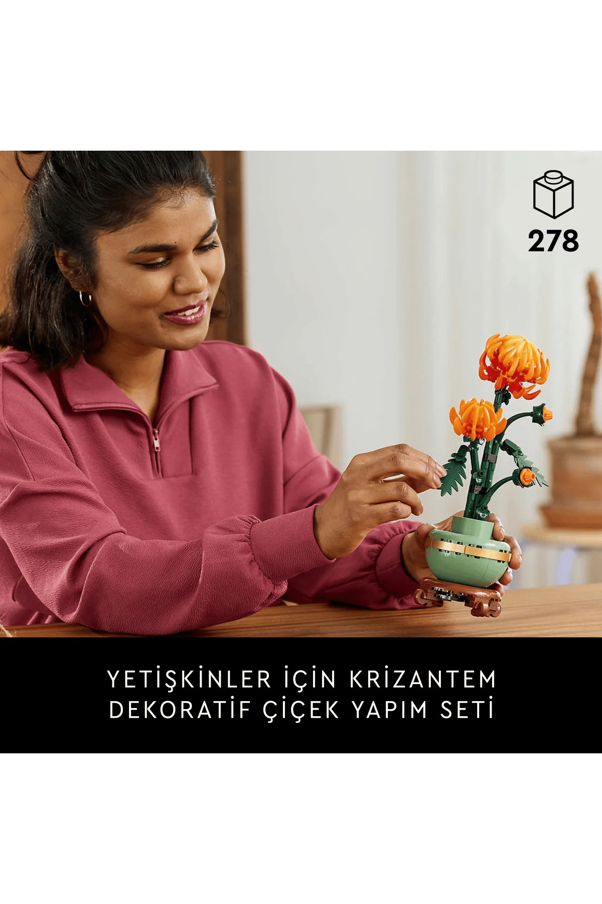 LEGO ® Botanicals Krizantem 10368 - Yetişkinler için Dekoratif Kasımpatı Çiçeği Yapım Seti (278 P)
