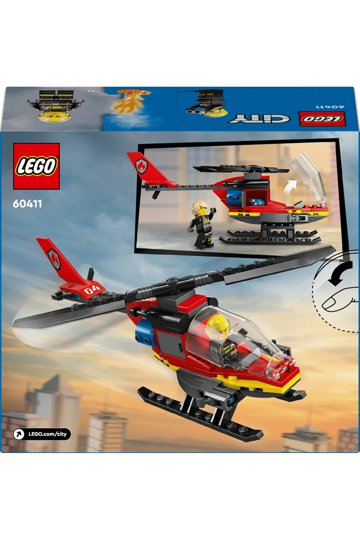 LEGO ® City İtfaiye Kurtarma Helikopteri 60411 - 5+ Çocuklar için Yaratıcı Oyuncak Yapım Seti (85 P)