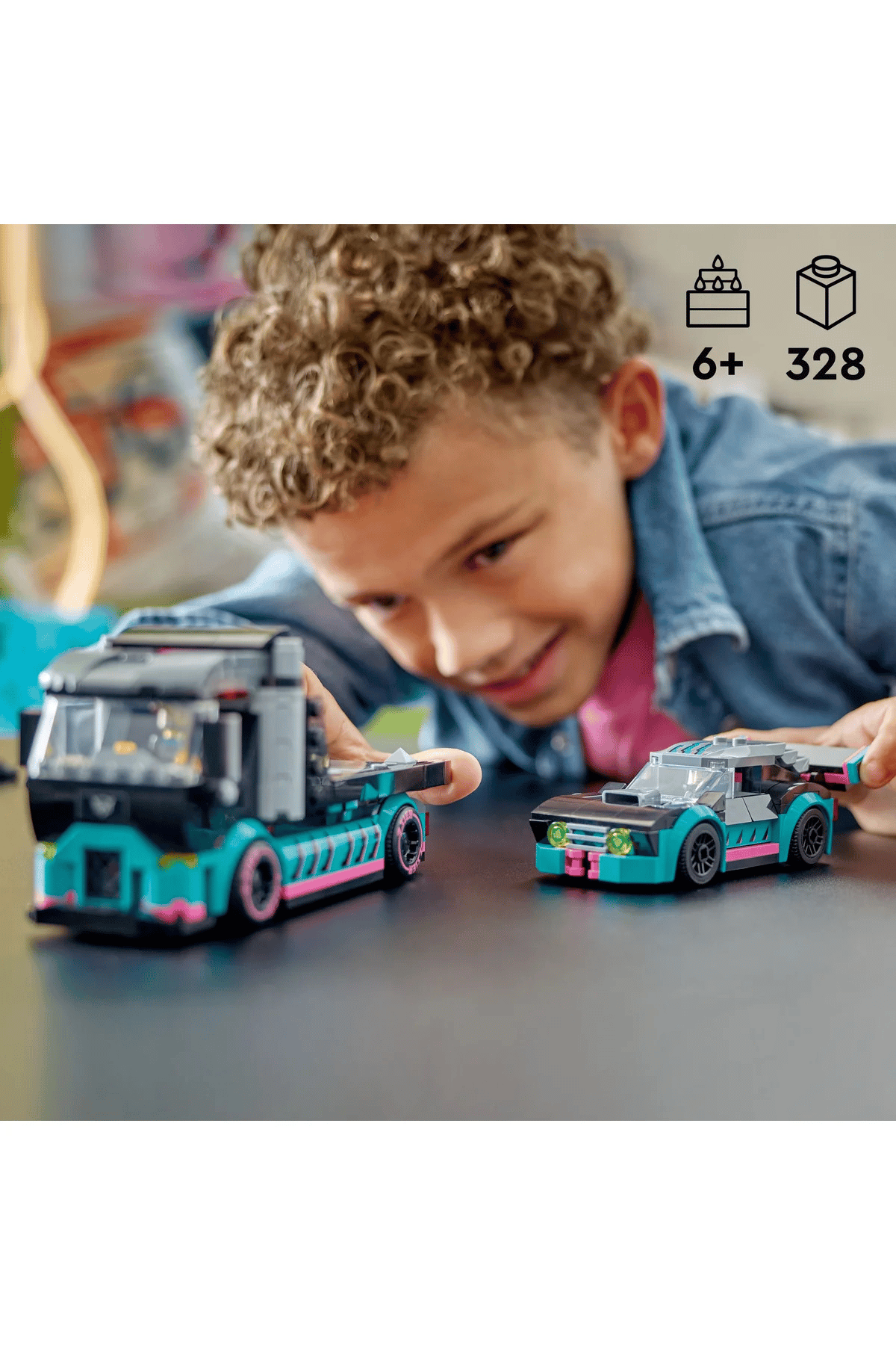LEGO ® City Yarış Arabası ve Araba Taşıyıcı Kamyon 60406 - 6+ Yaratıcı Oyuncak Yapım Seti (328P)
