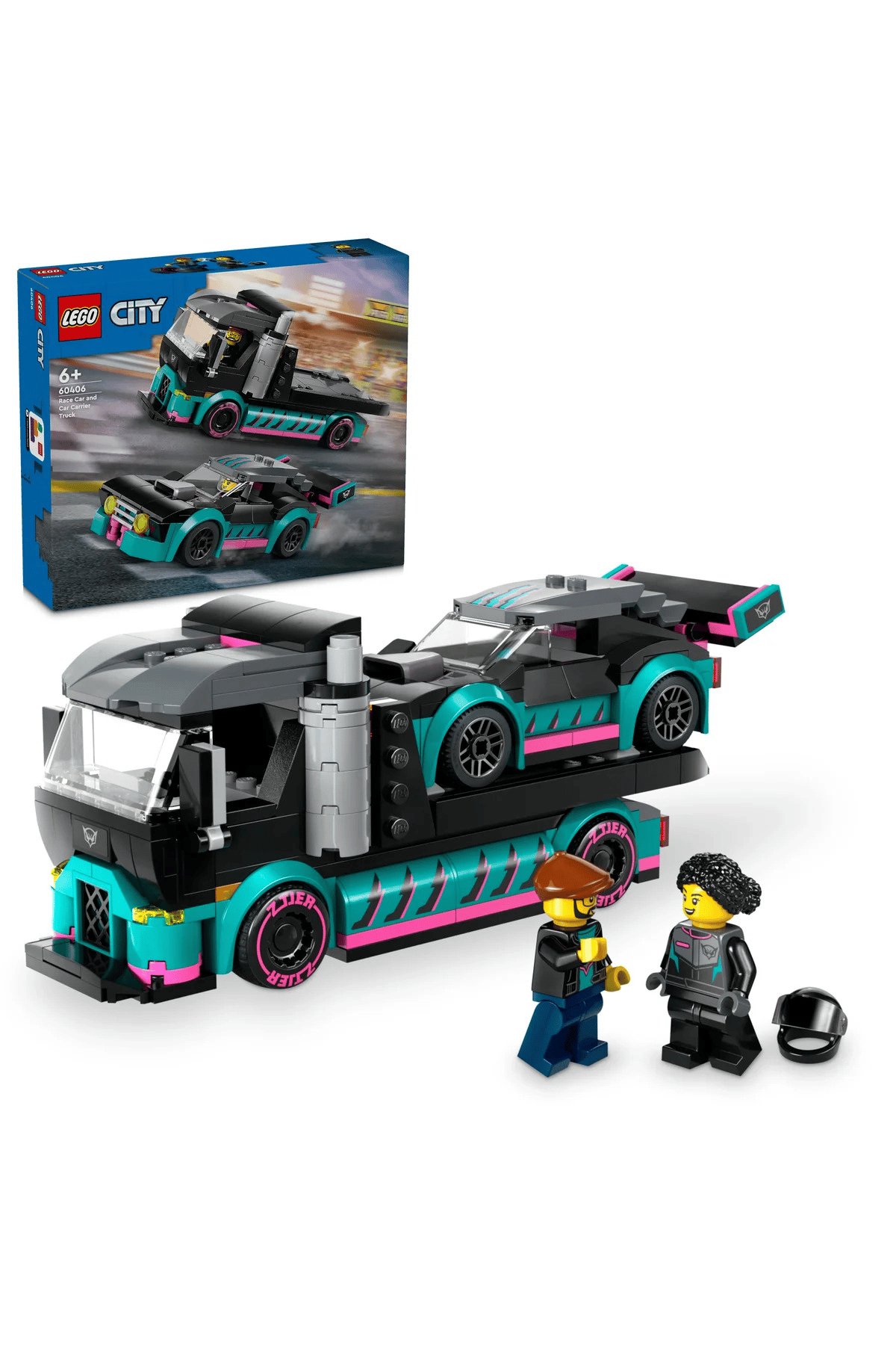 LEGO ® City Yarış Arabası ve Araba Taşıyıcı Kamyon 60406 - 6+ Yaratıcı Oyuncak Yapım Seti (328P)