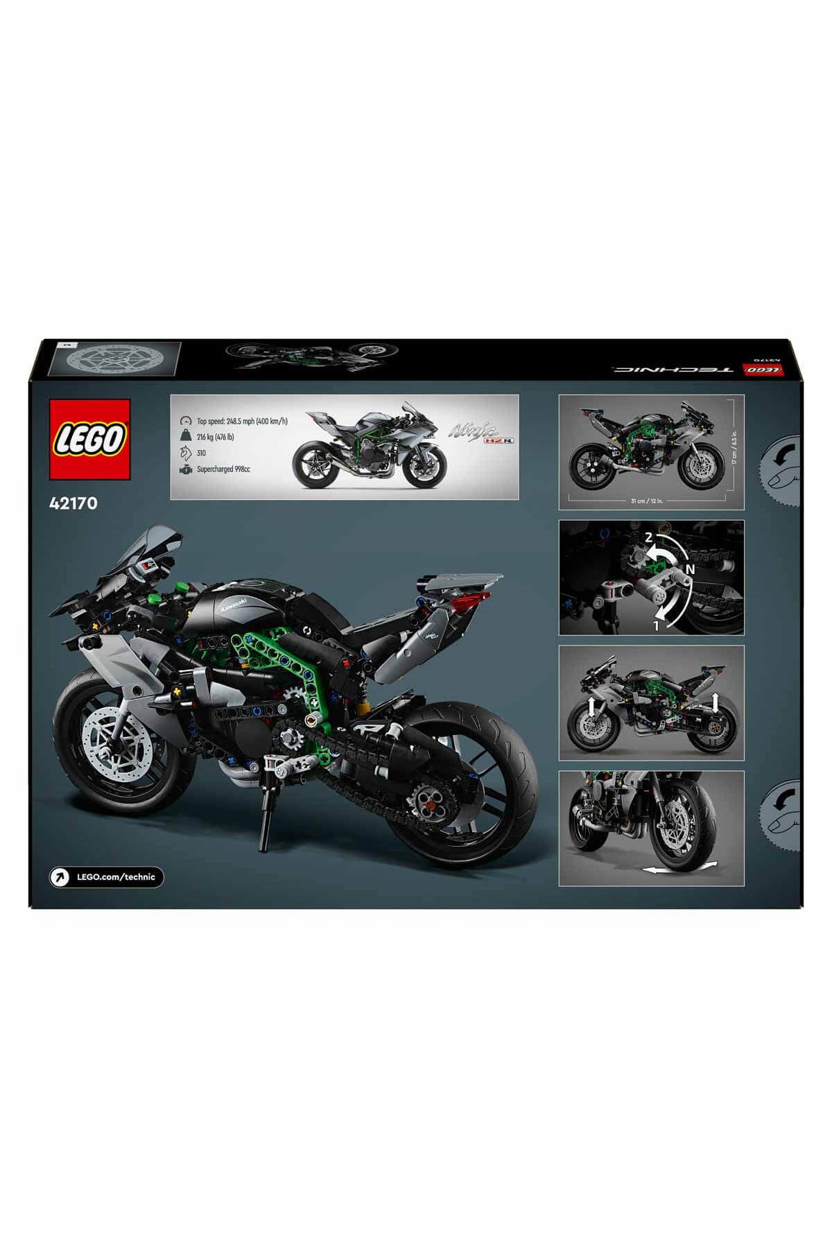LEGO Technic Kawasaki Ninja H2R Motosiklet 42170 - 10 Yaş ve Üzeri Çocuklar için Koleksiyonluk Y
