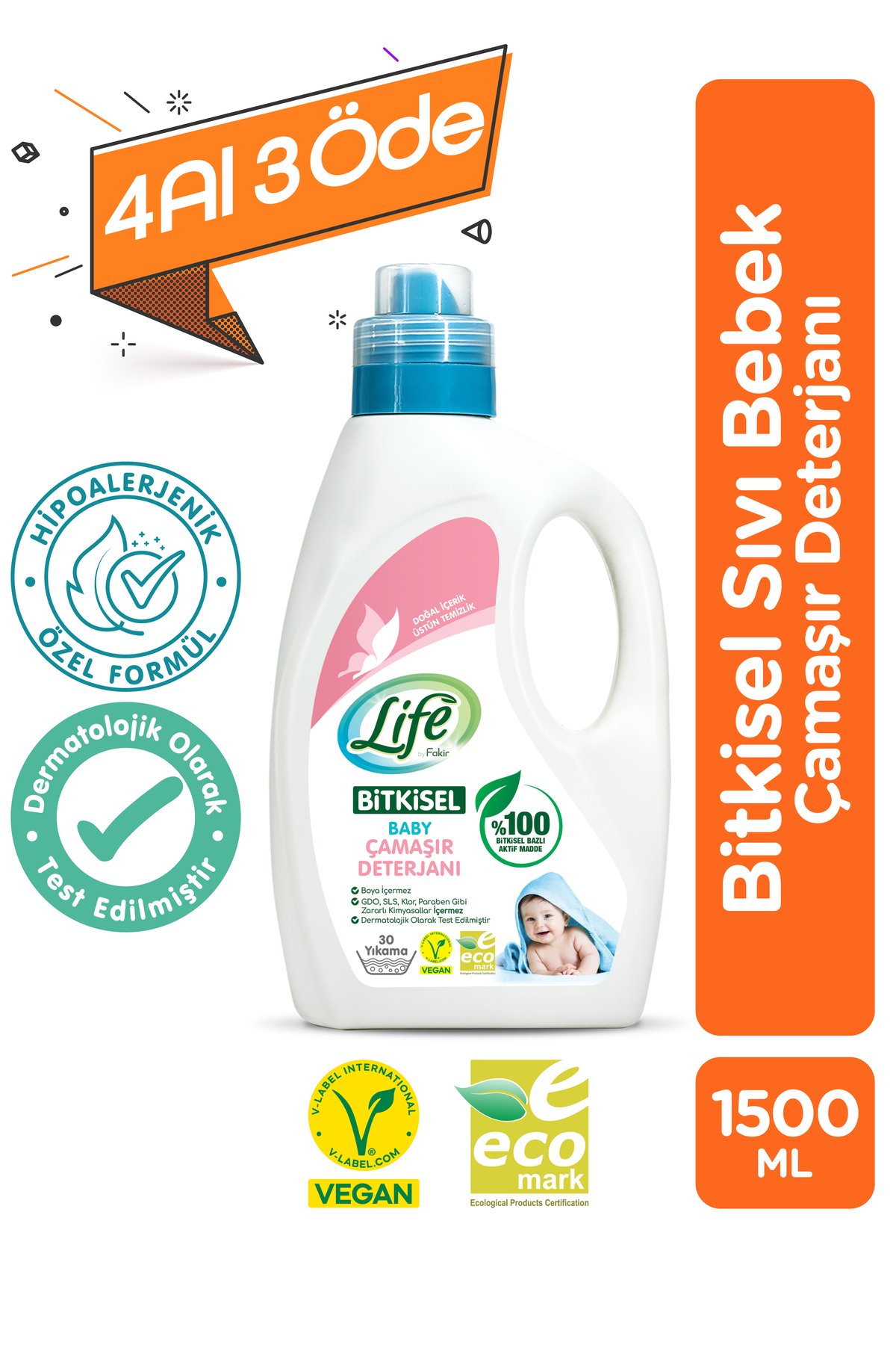 Life By Fakir Baby Sıvı Çamaşır Deterjanı 1500 ml