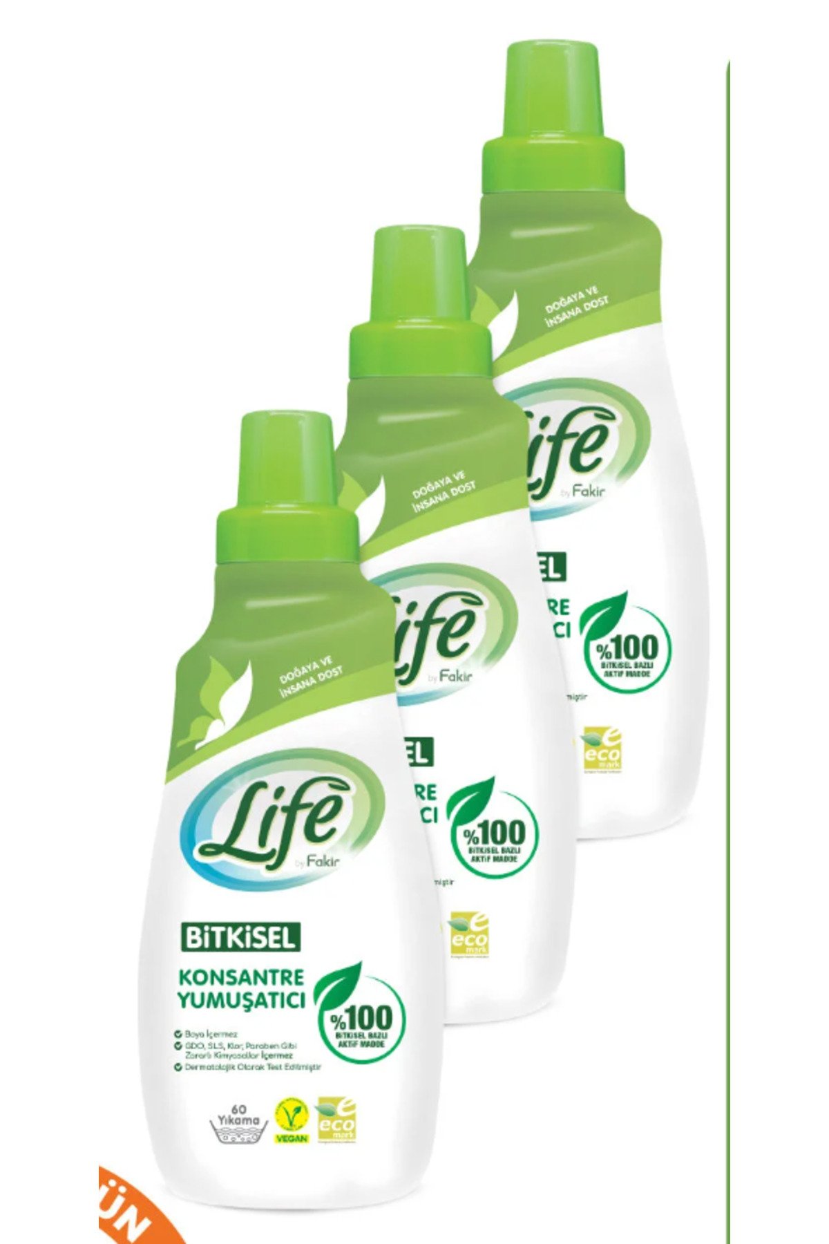 Life By Fakir Bitkisel Bazlı Vegan Çamaşır Yumuşatıcısı 1500 ml X 3 Adet