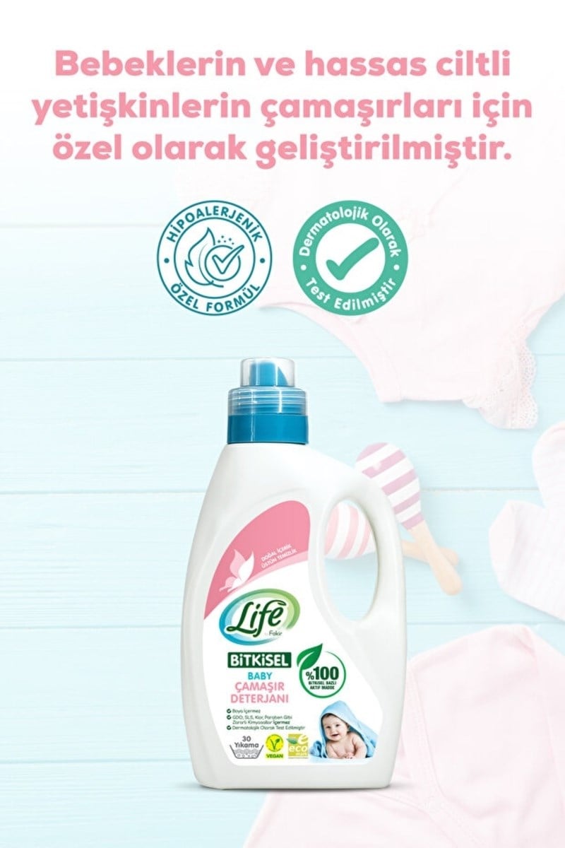 Life By Fakir Life Fakir Bebek Çamaşır Deterjanı 1500 ml x3 Adet