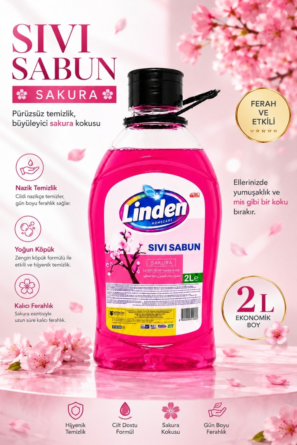Linden Sıvı Sabun 2000 ml Sakura