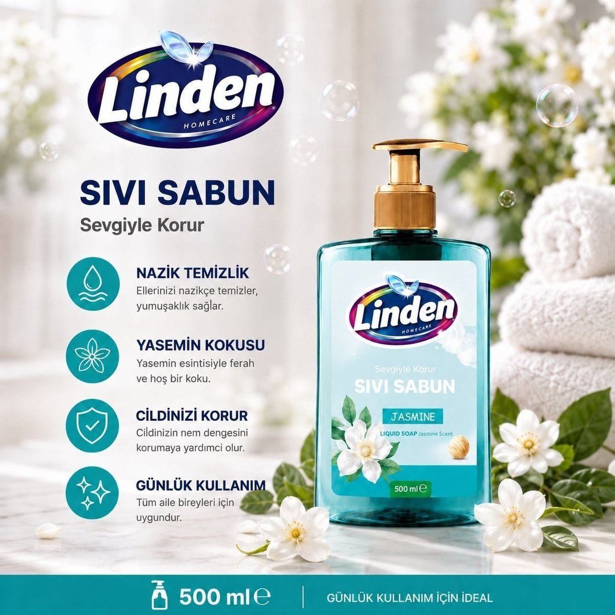 Linden Sıvı Sabun Jasmıne 500 ml