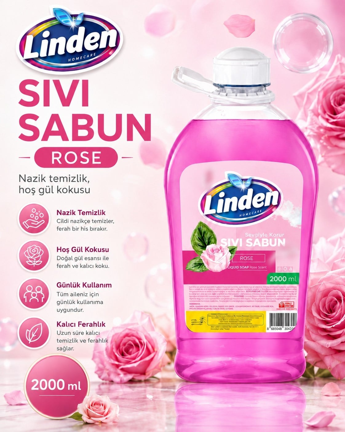 Linden Sıvı Sabun Rose 2000 ml
