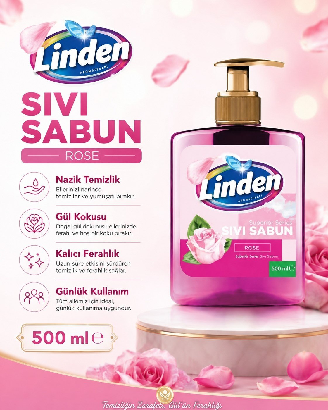 Linden Sıvı Sabun Rose  500 ml