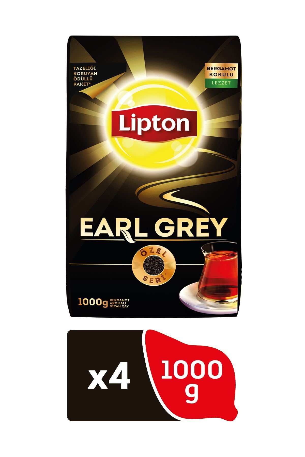 Lipton Earl Grey Dökme Çay 1000 gr x4 Adet