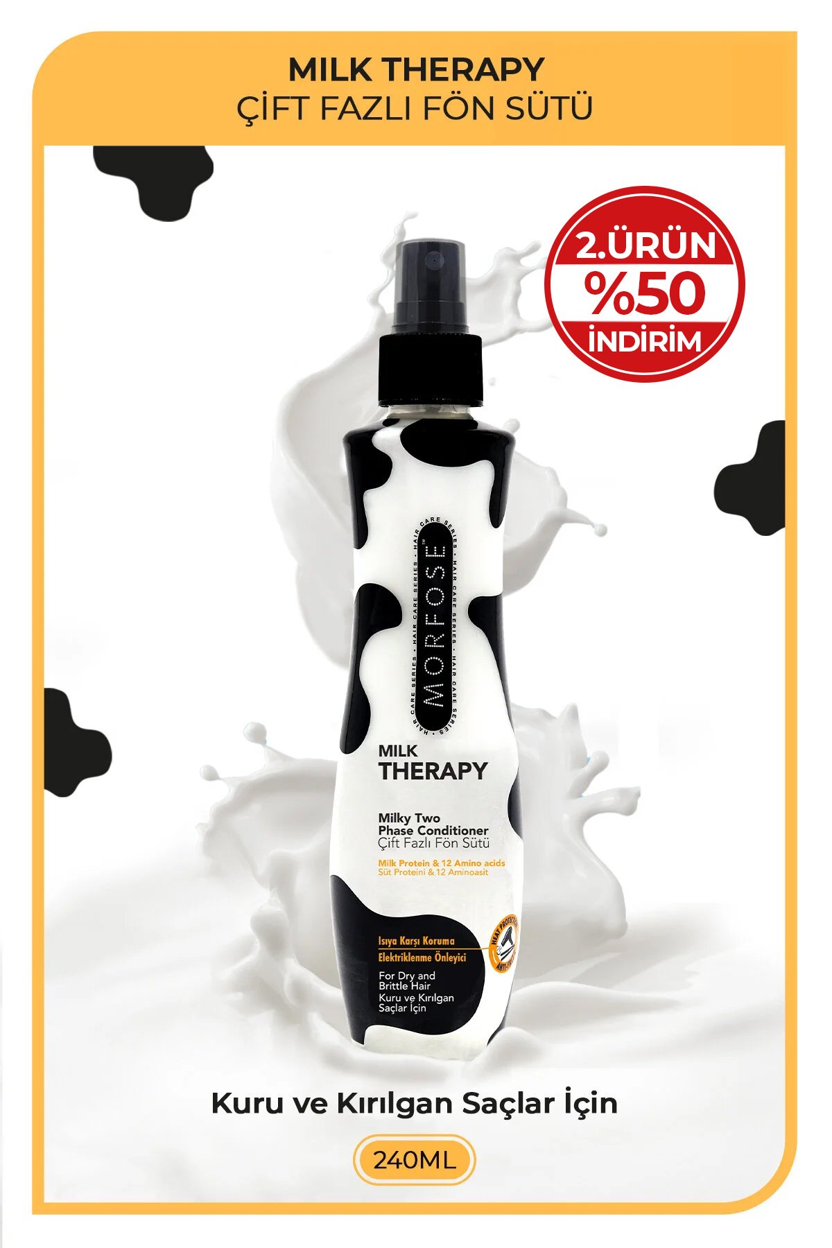 Milk Therapy Çift Fazlı Saç Bakım Fön Sütü 240 ml - Besleyici, Koruyucu Etki