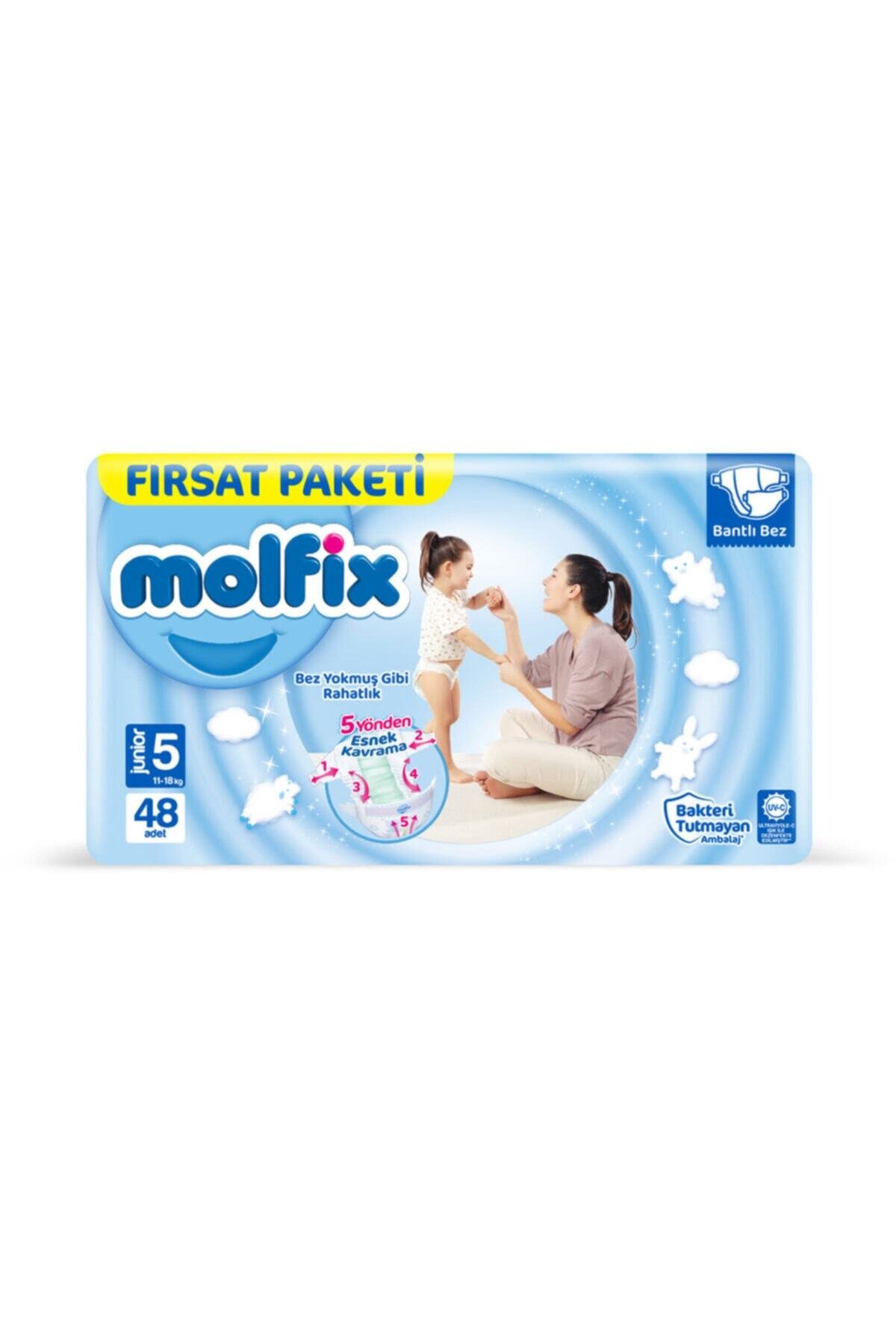 Molfix Bebek Bezi 5 Beden Junior Dev Ekonomik Paket 48 Adet