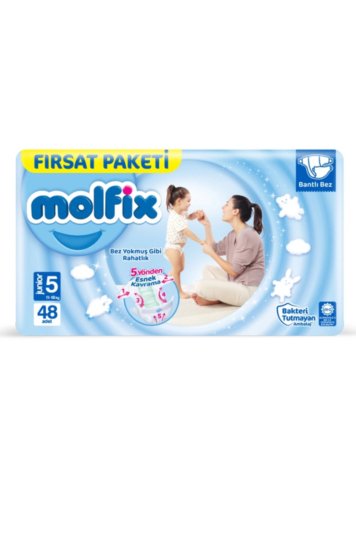 Molfix Bebek Bezi 5 Beden Junior Dev Ekonomik Paket 48 Adet