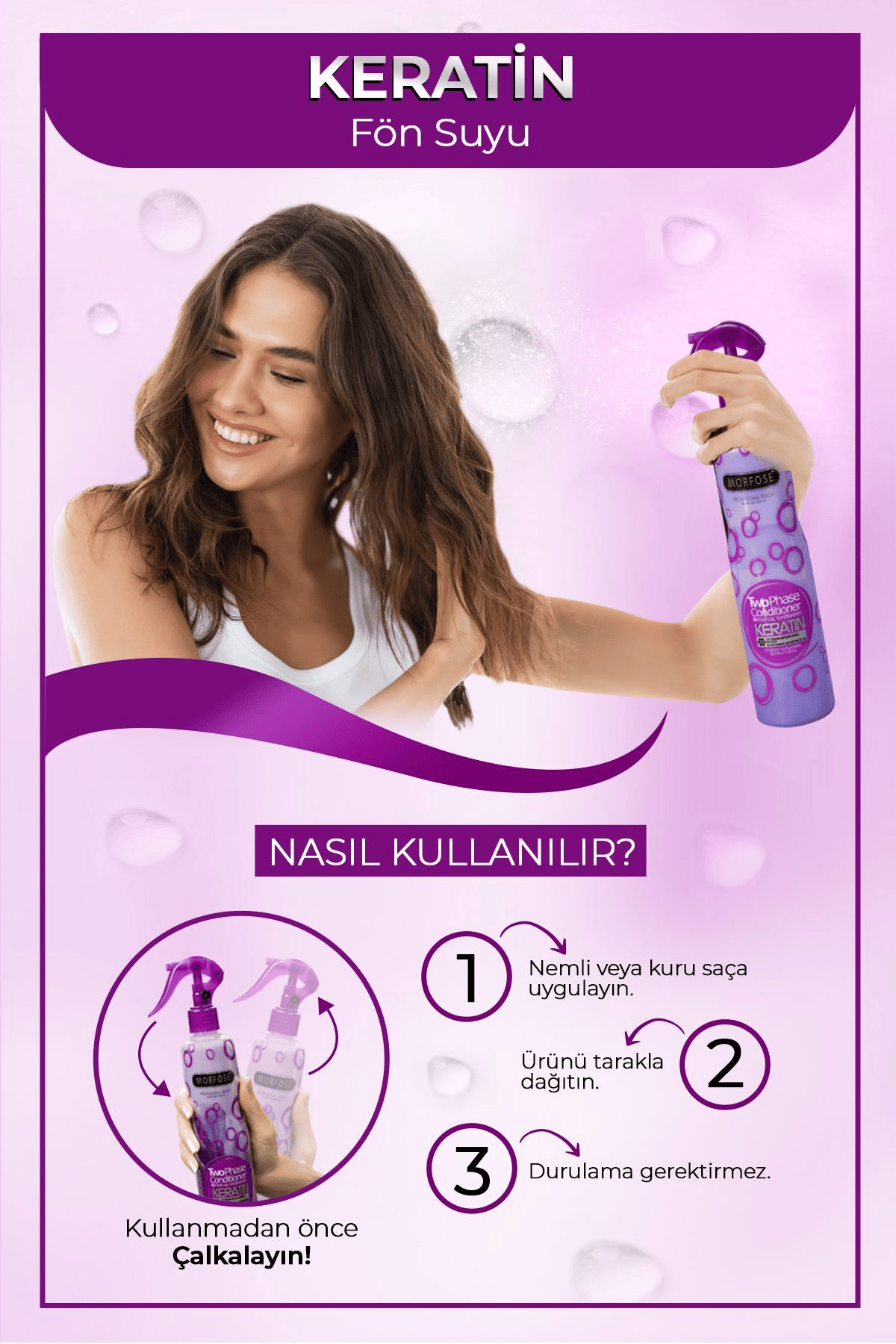 Morfose  Keratin Içerikli Fön Suyu Mor 400 Ml