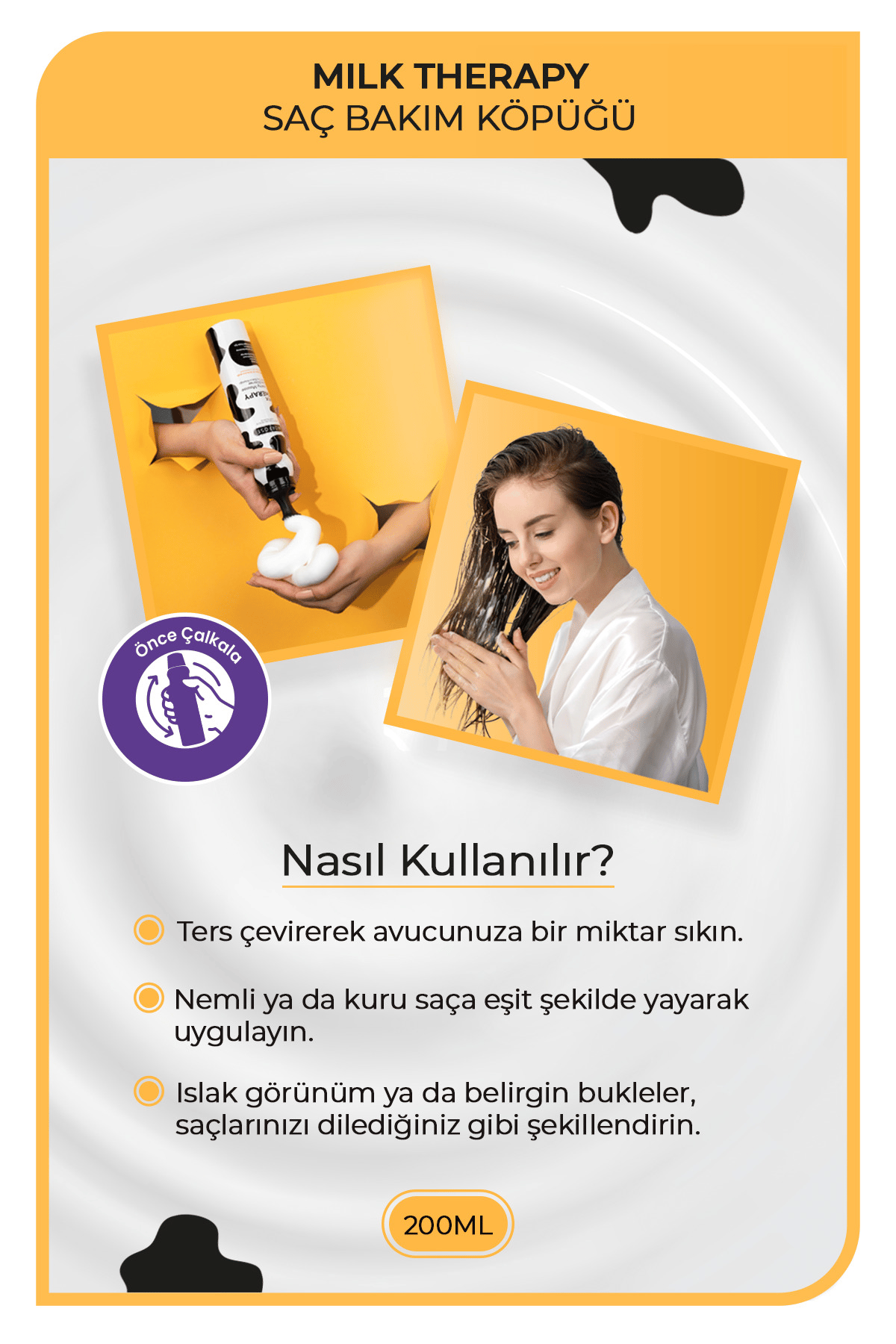 Morfose Milk Therapy Saç Köpüğü 200 ml - Besleyici, Koruyucu Etki