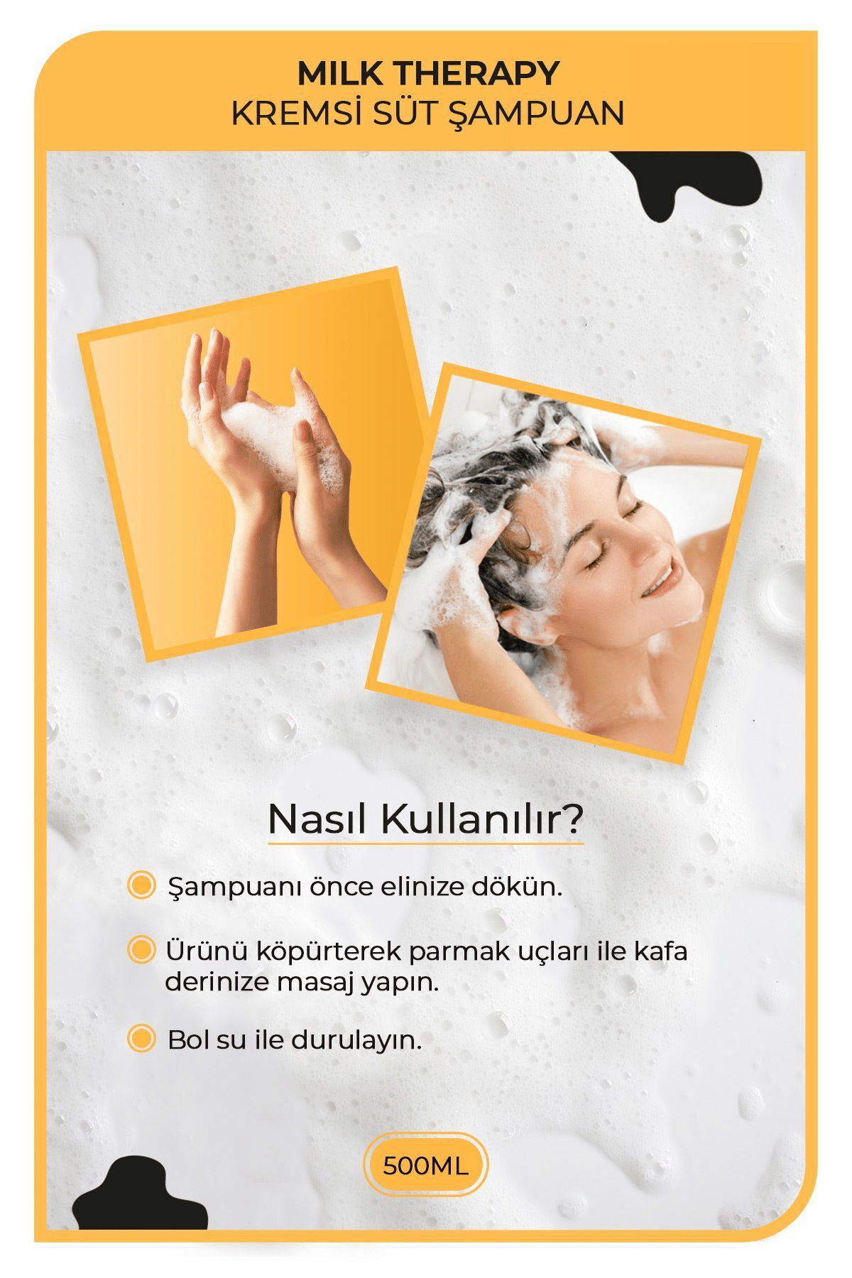 Morfose  Milk Therapy Şampuan 500 ml - Süt Proteinli, Onarıcı, Besleyici Etki