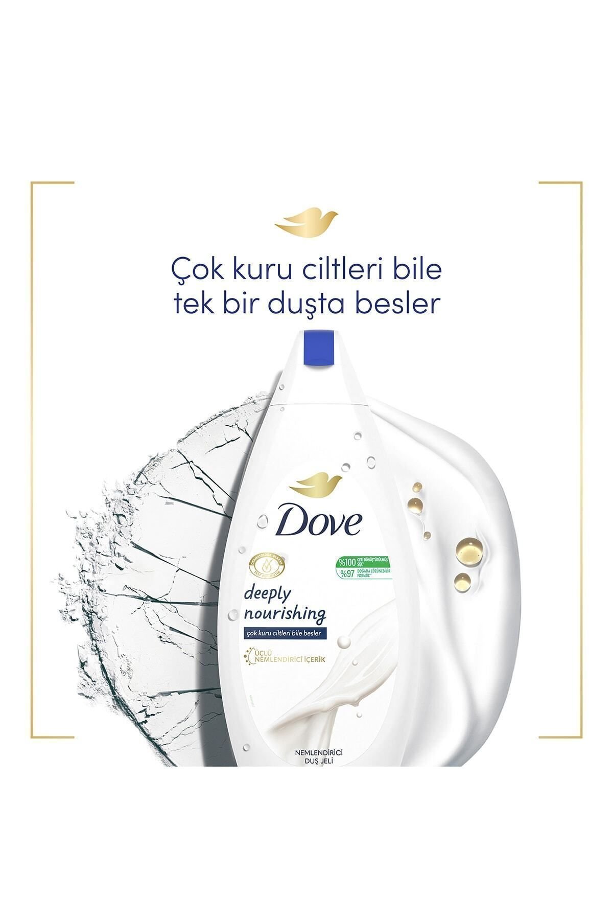 Nemlendirici Duş Jeli Deeply Nourishing Çok Kuru Ciltleri Bile Besler 500 ml