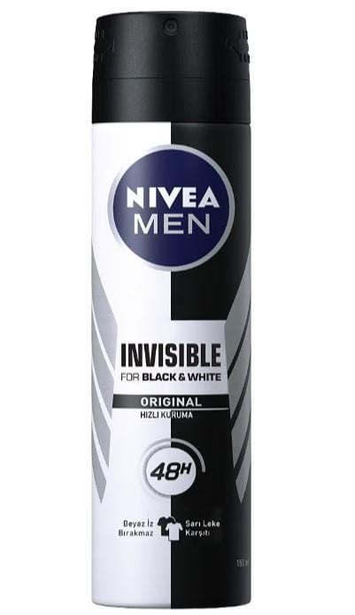 Nıvea Erkek Deodorant  Invisible Black&white Power Sprey 150 ml x4 Adet